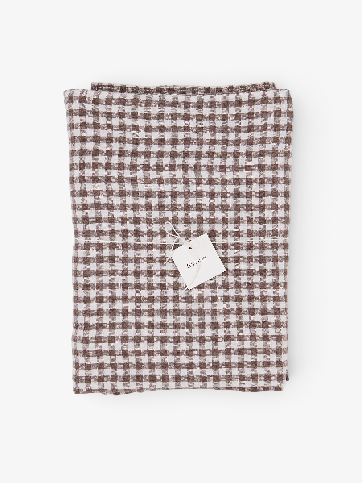 Linge Particulier Brown Gingham Linen Tablecloth