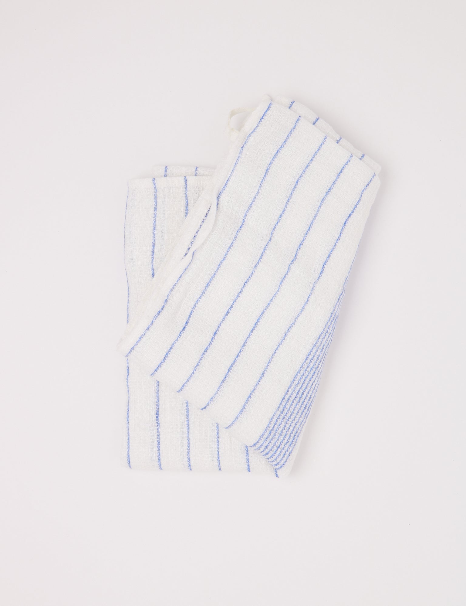 Linge Particulier Waffle Weave Hair Towel Blue Stripe