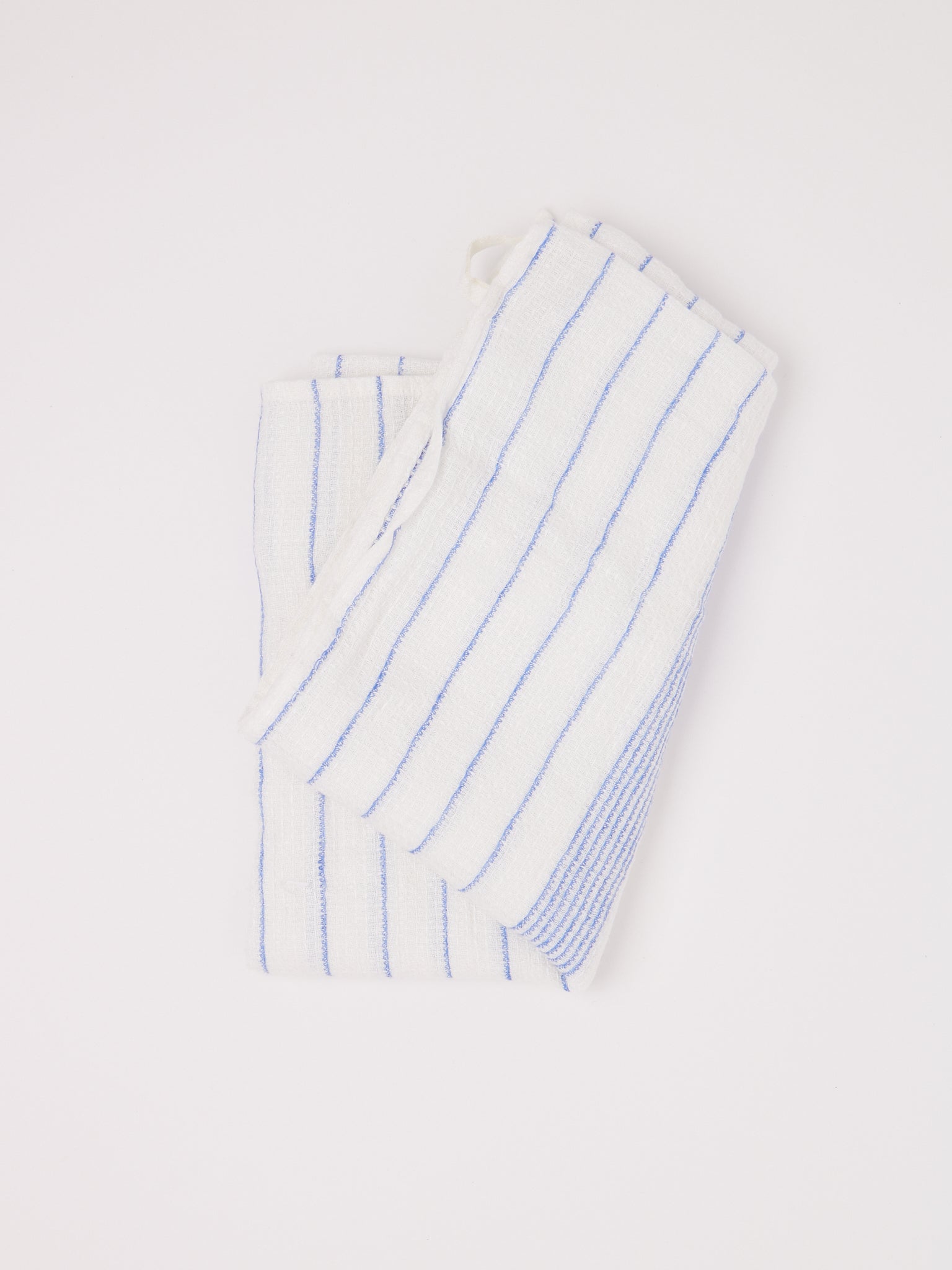 Linge Particulier Waffle Weave Hair Towel Blue Stripe