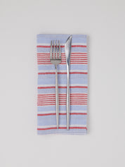Red Blue Stripe Napkin Set