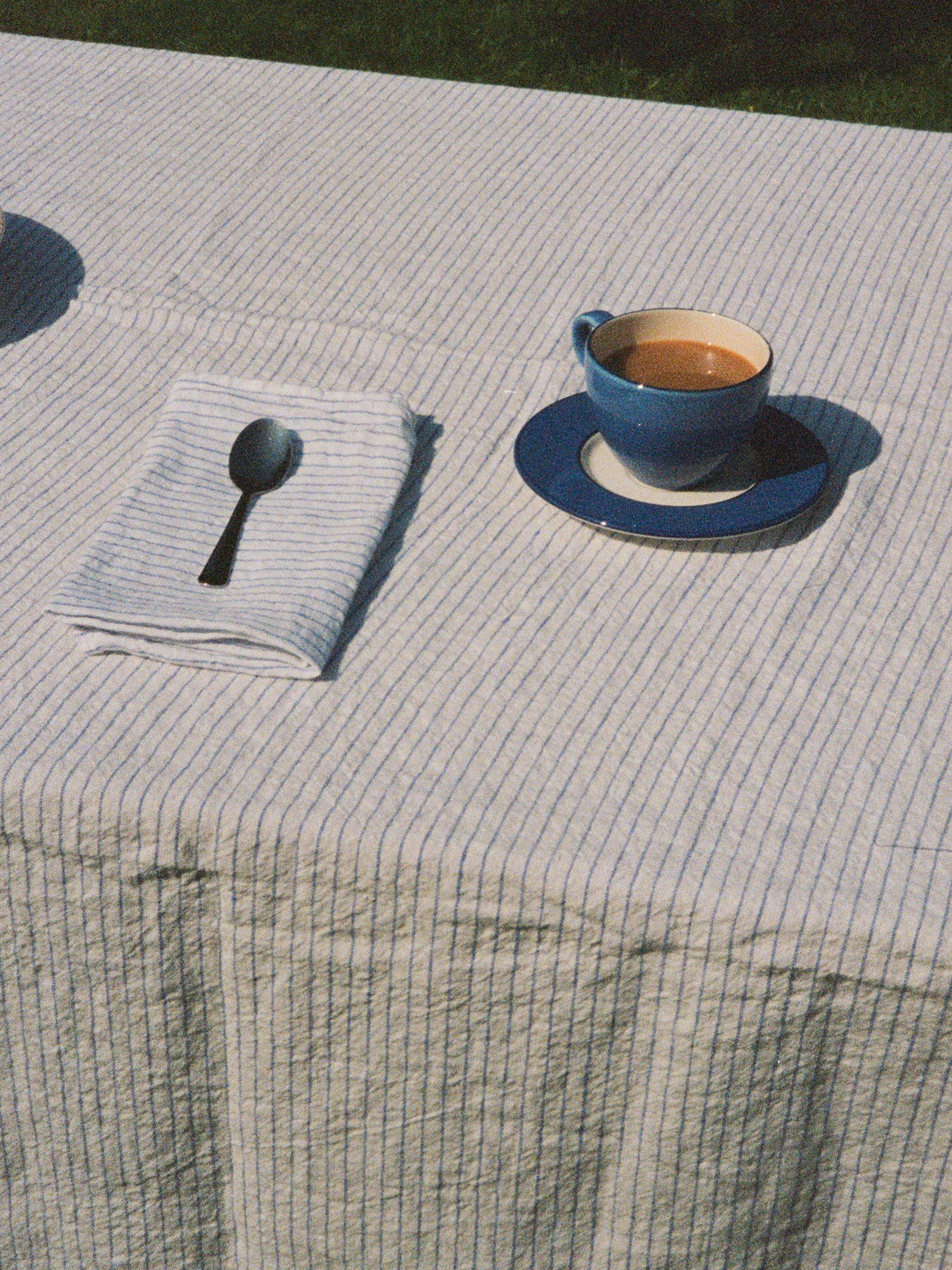 Atlantic Stripe Linen Tablecloth