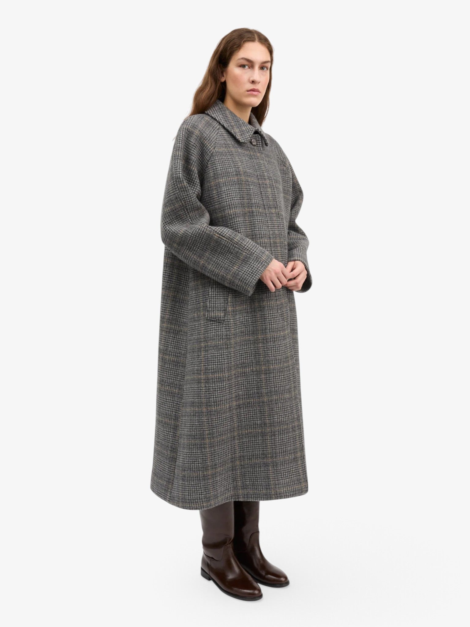 Mary Coat in Grey Check