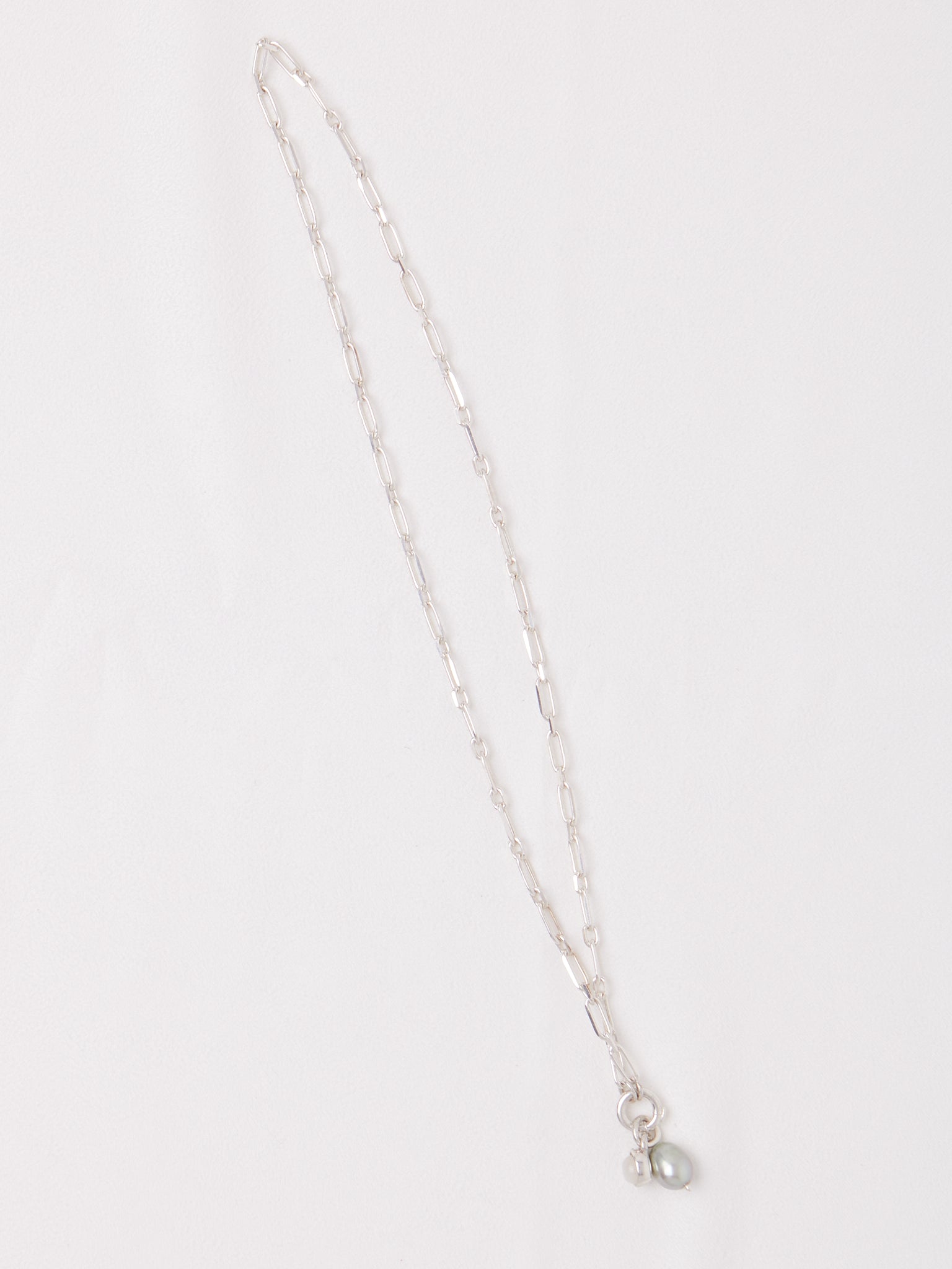 Nathalie Schreckenberg Medium Square Chain Necklace with Pearl and Moonstone Charms, curated by Shop Sommer in San Francisco.