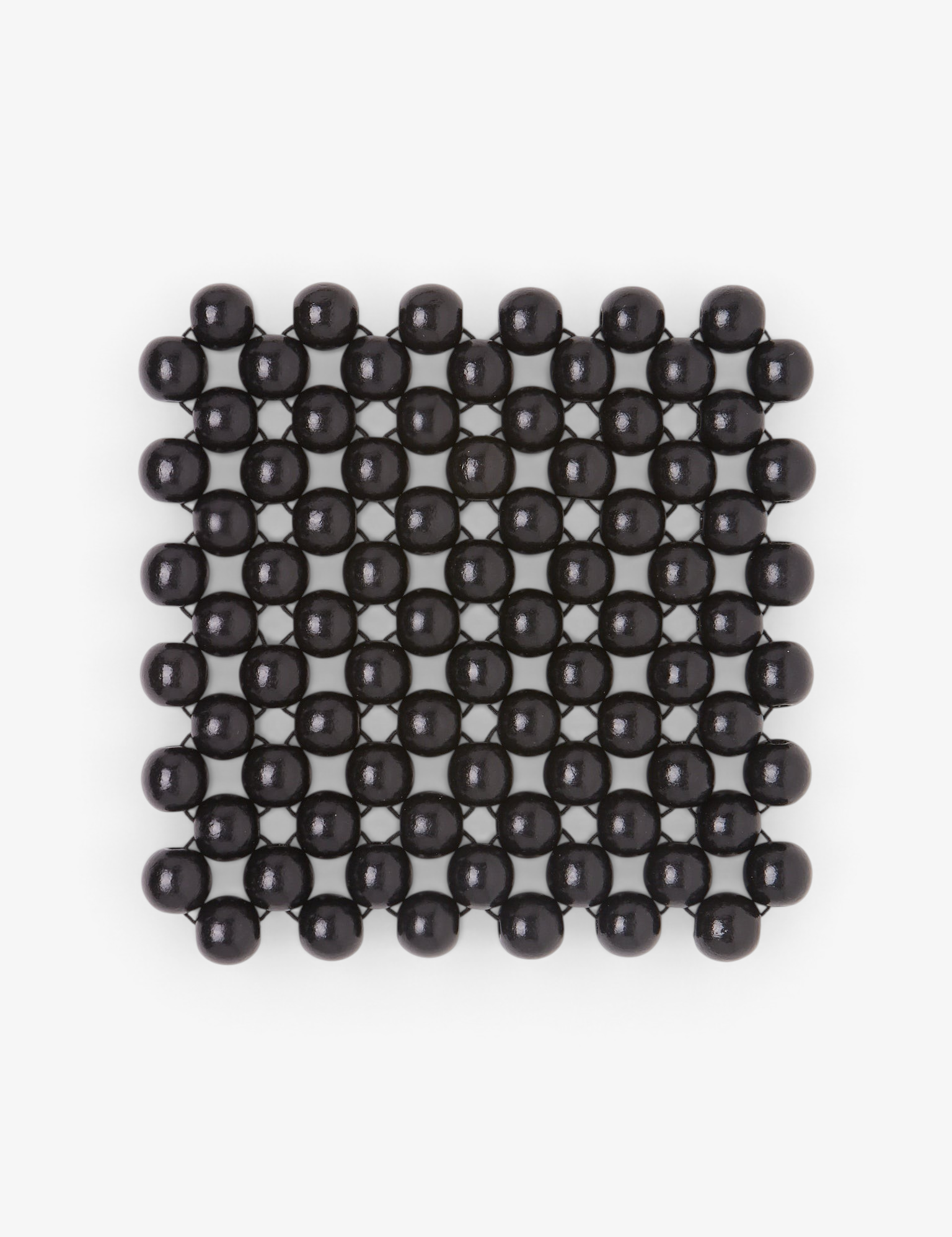 Pien Studios Black Lacquered Beaded Coaster Medium, curated by Shop Sommer in San Francisco.