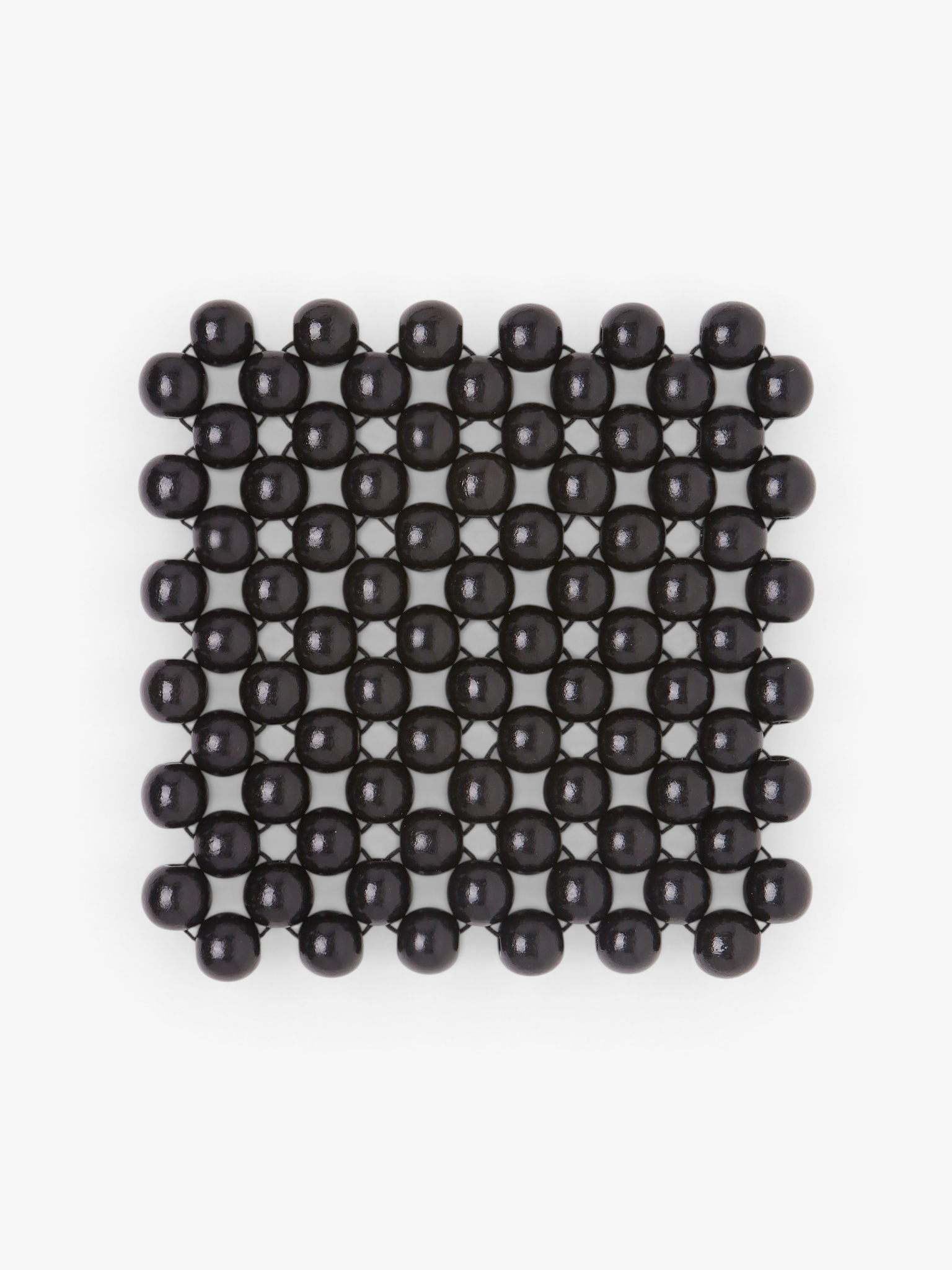 Pien Studios Black Lacquered Beaded Coaster Medium, curated by Shop Sommer in San Francisco.