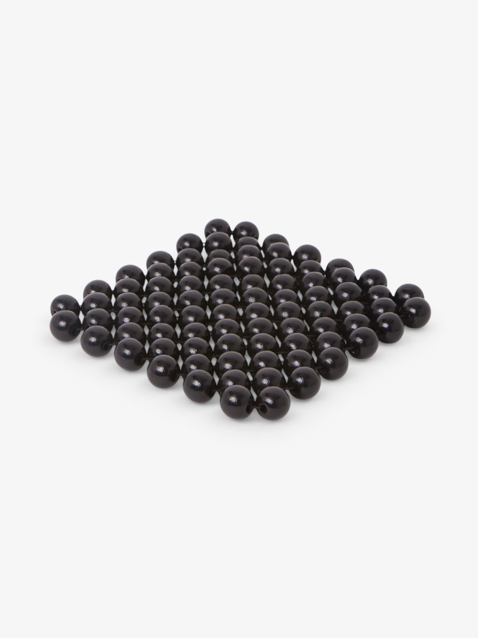 Pien Studios Black Lacquered Beaded Coaster Medium, curated by Shop Sommer in San Francisco.