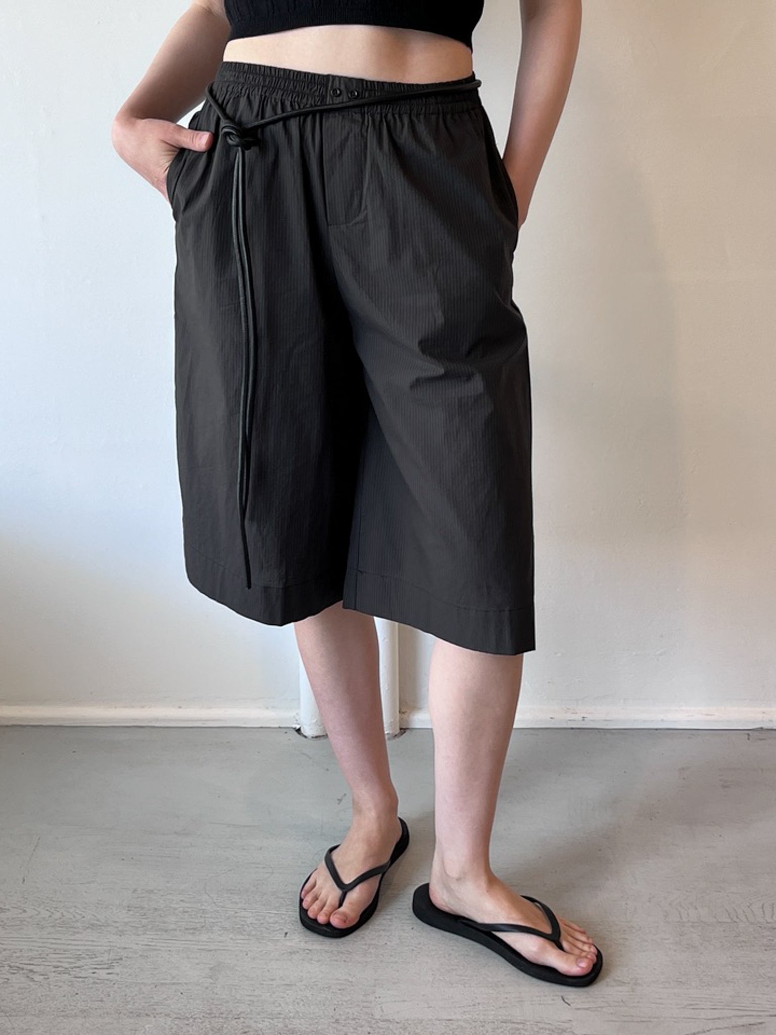 Black Leather Knot Belt