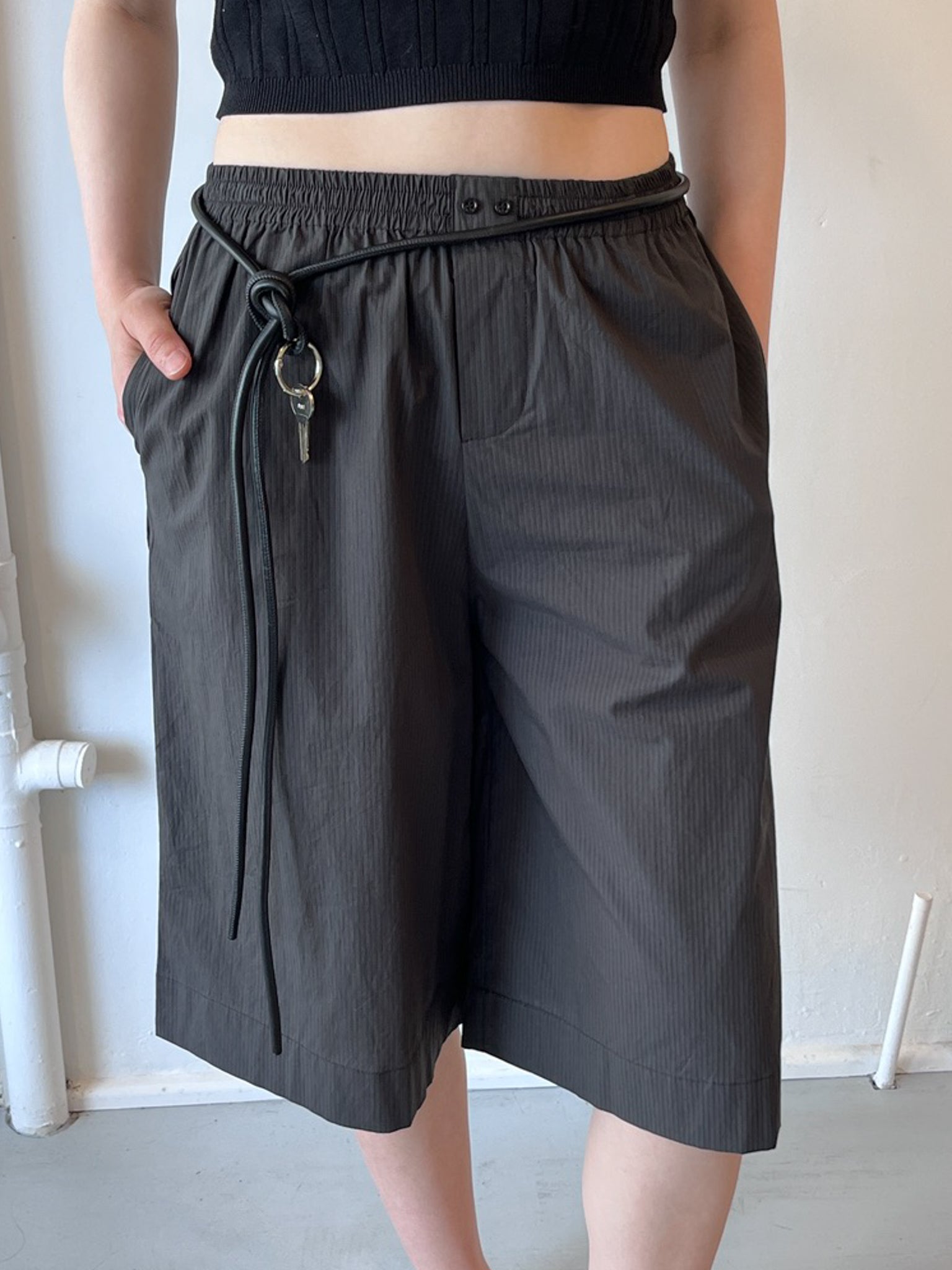 Black Leather Knot Belt