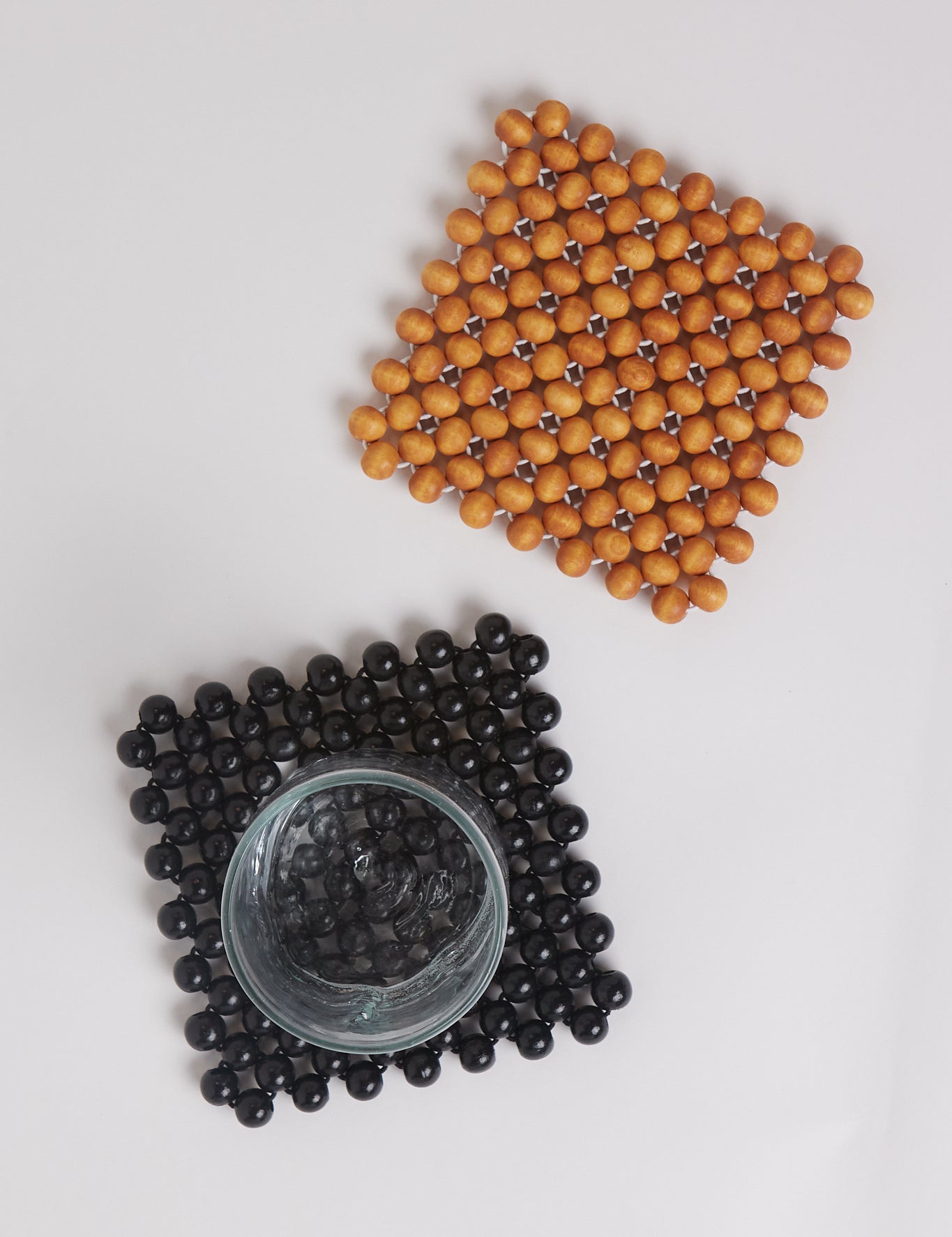 Pien Studios Black Lacquered Beaded Coasters, curated by Shop Sommer in San Francisco.