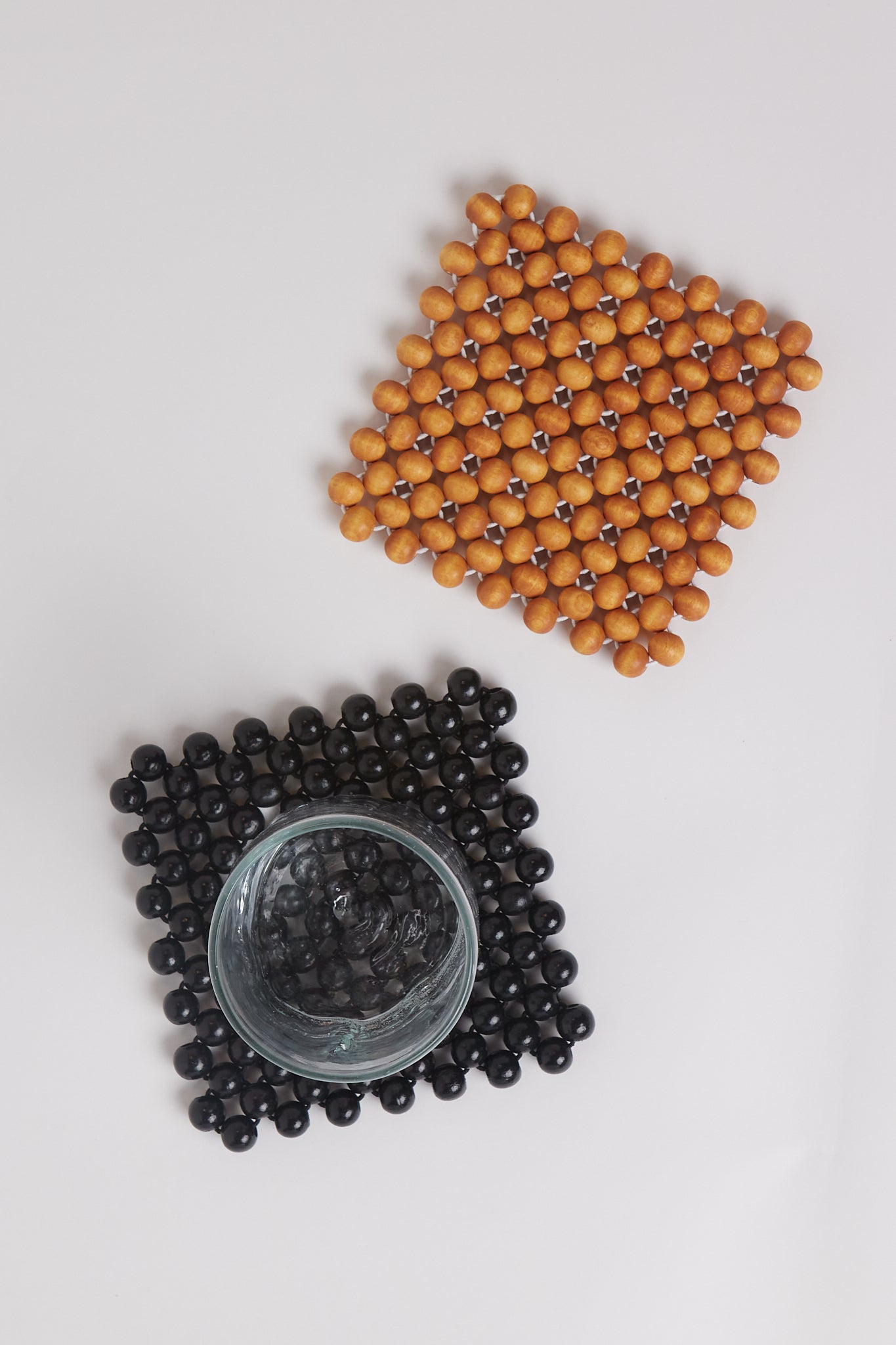 Pien Studios Black Lacquered Beaded Coasters, curated by Shop Sommer in San Francisco.