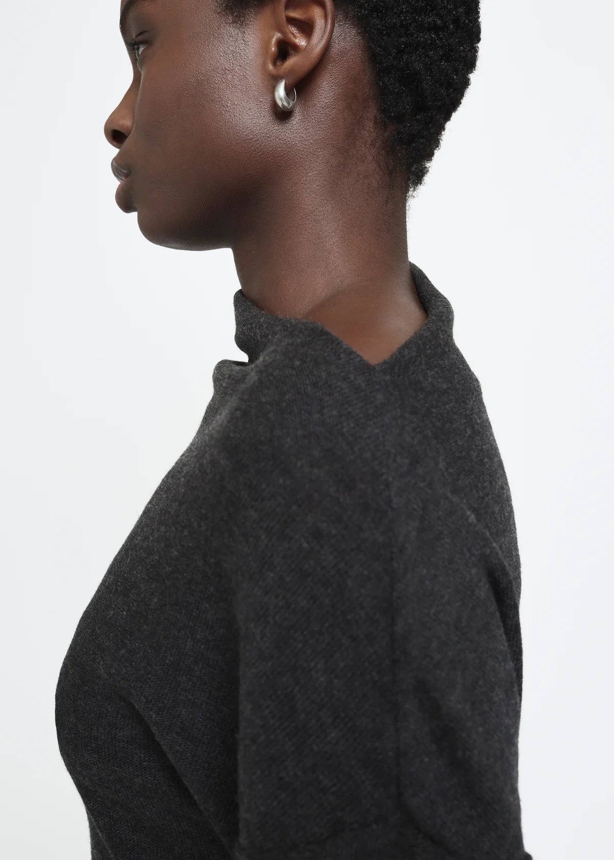 Knitted Asymmetric Long Sleeve Top