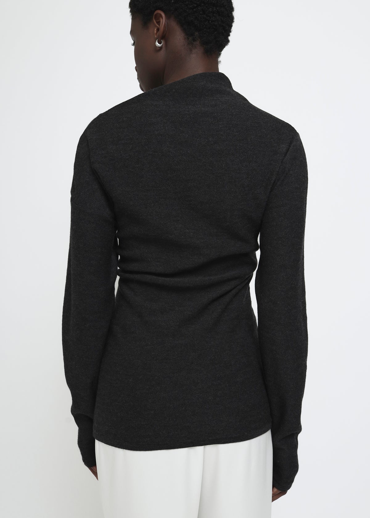 Knitted Asymmetric Long Sleeve Top