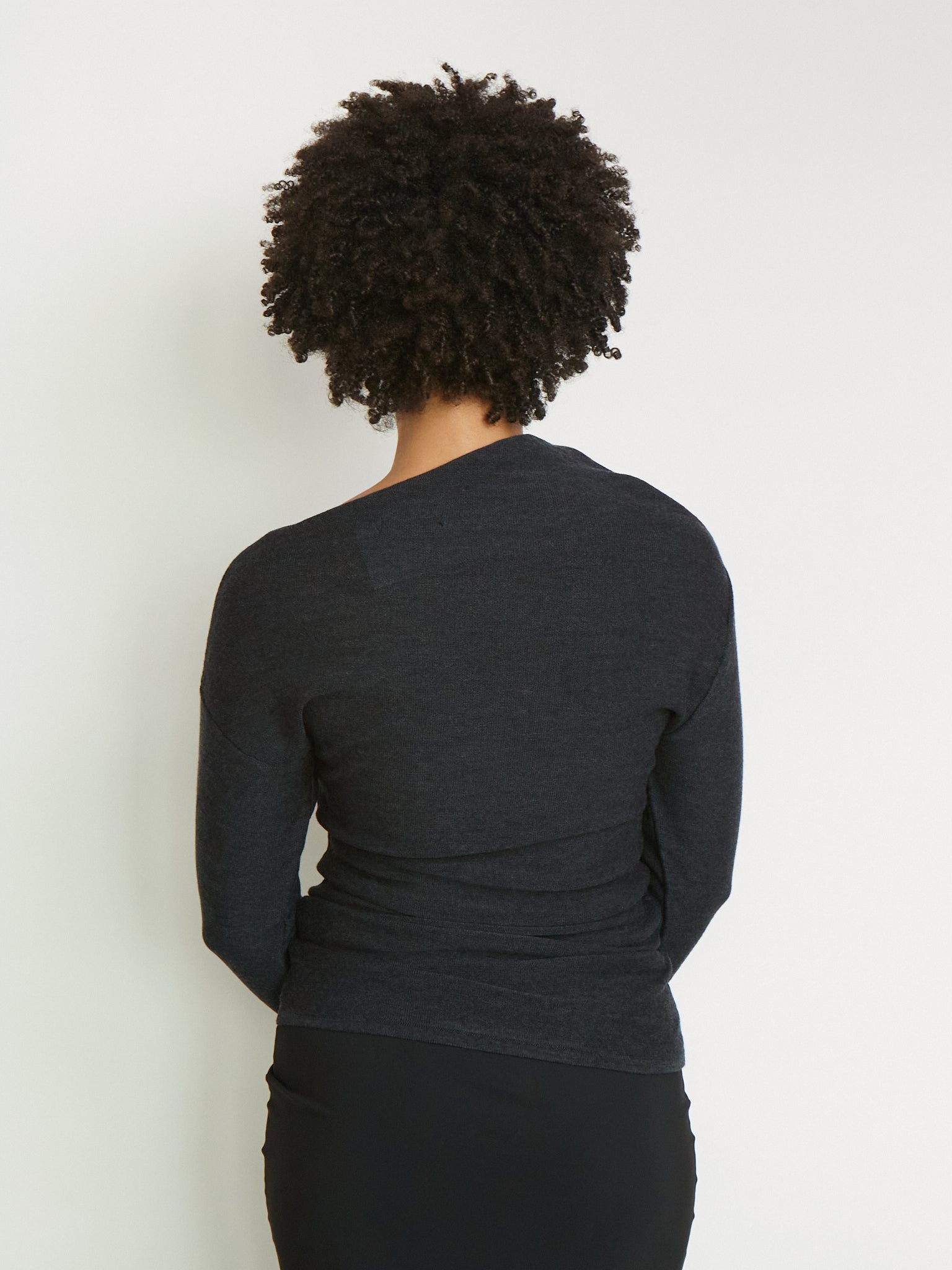 Knitted Asymmetric Long Sleeve Top