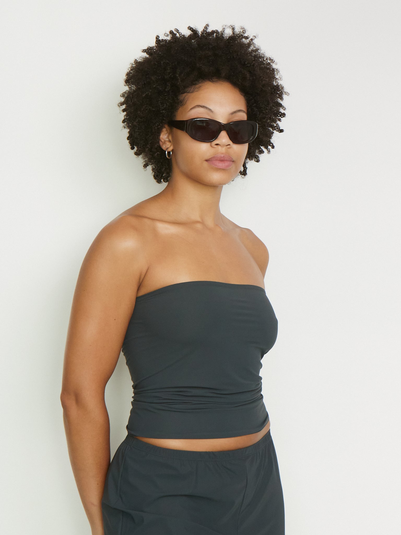 Strapless Bandeau Top Charcoal