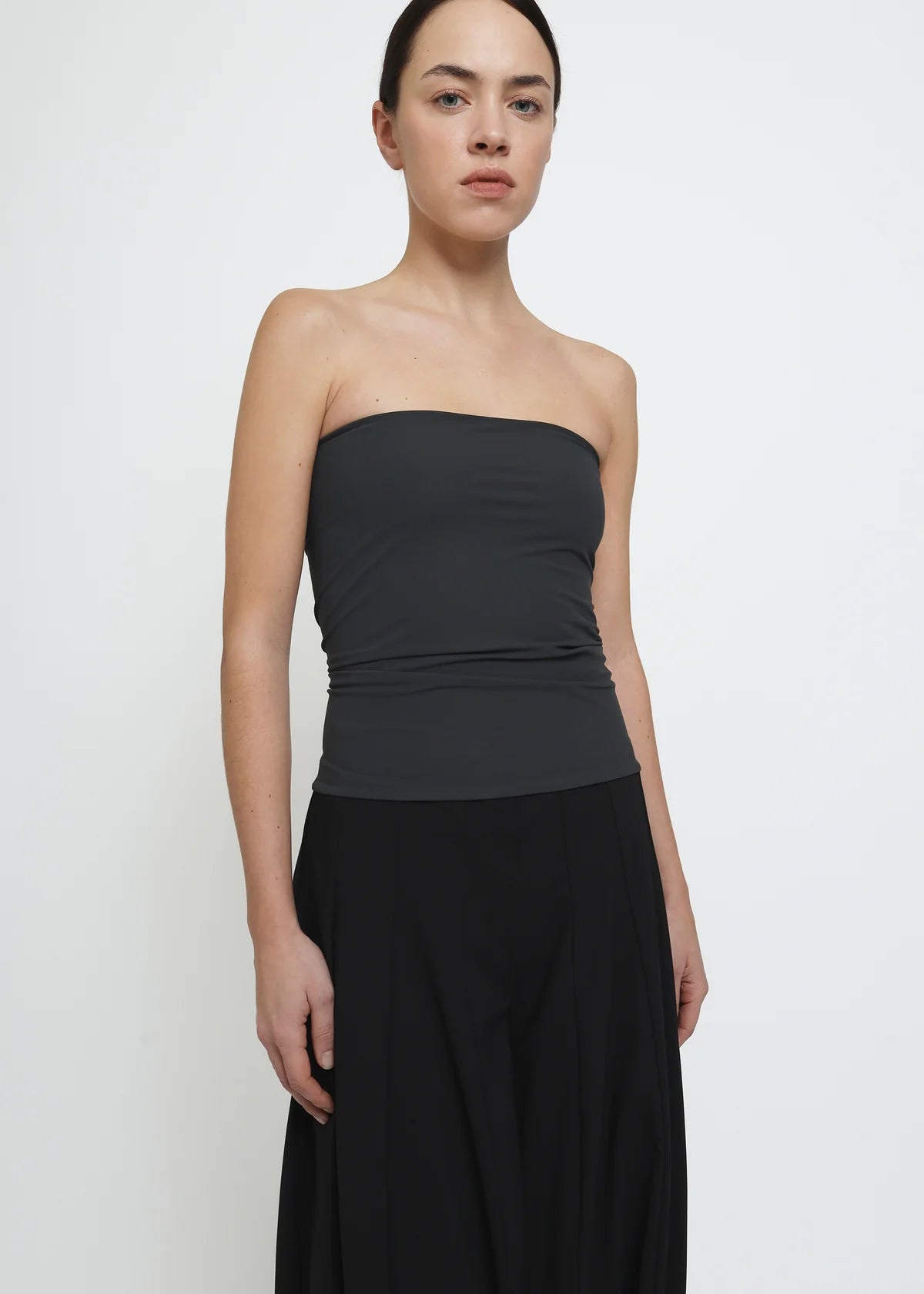 Strapless Bandeau Top Charcoal