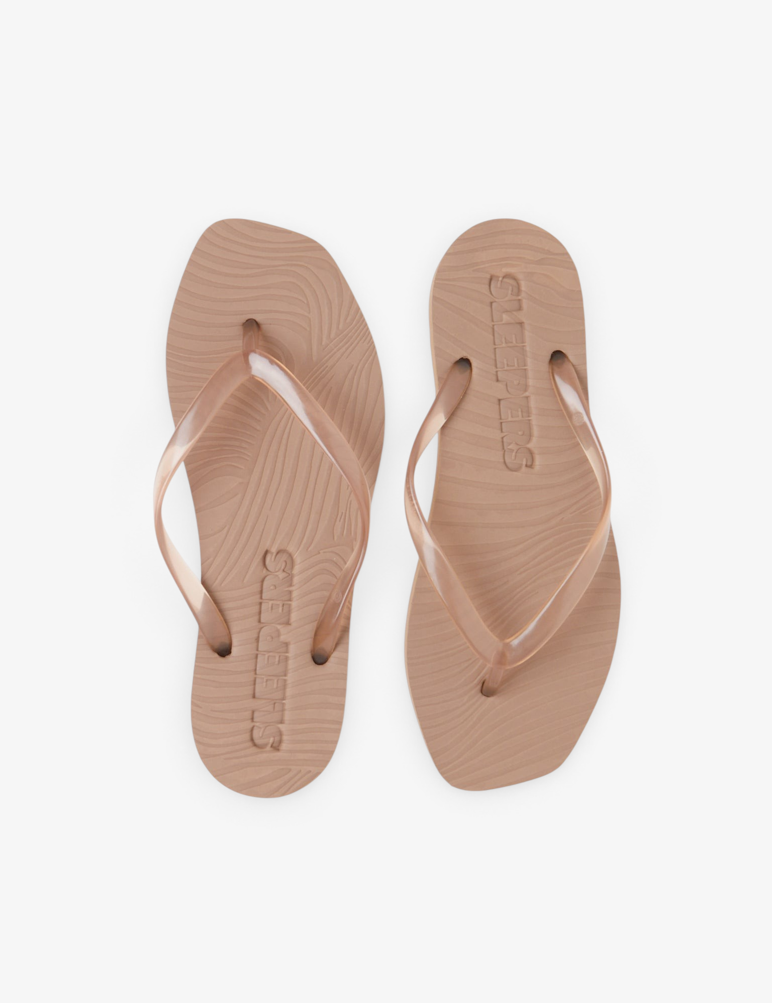 Tapered Flip Flop Sand Transparent from Sleepers, curated by Shop Sommer in San Francisco.