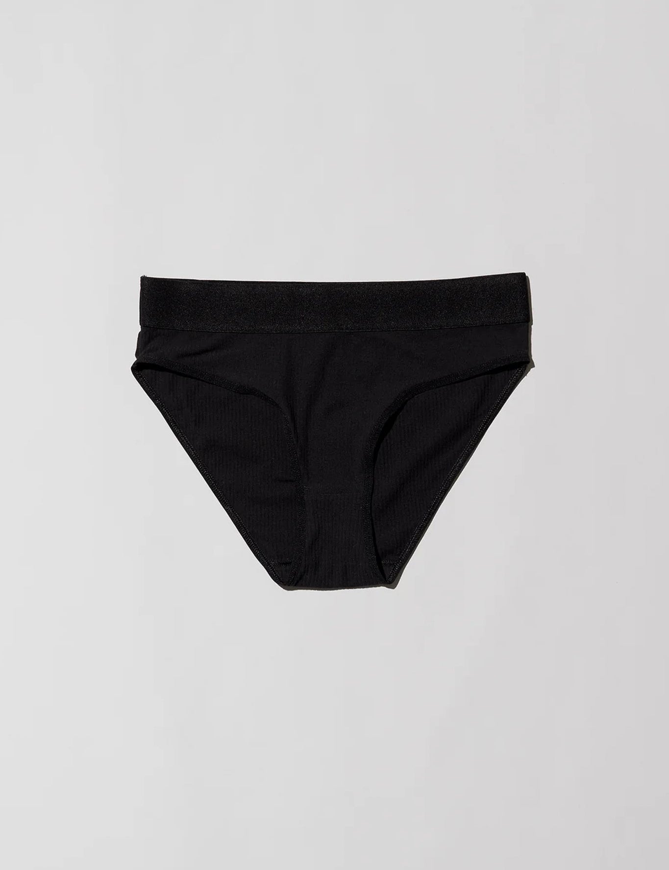 Baserange Elastic Bell Pants in Black Cotton Rib, curated by Shop Sommer in San Francisco.