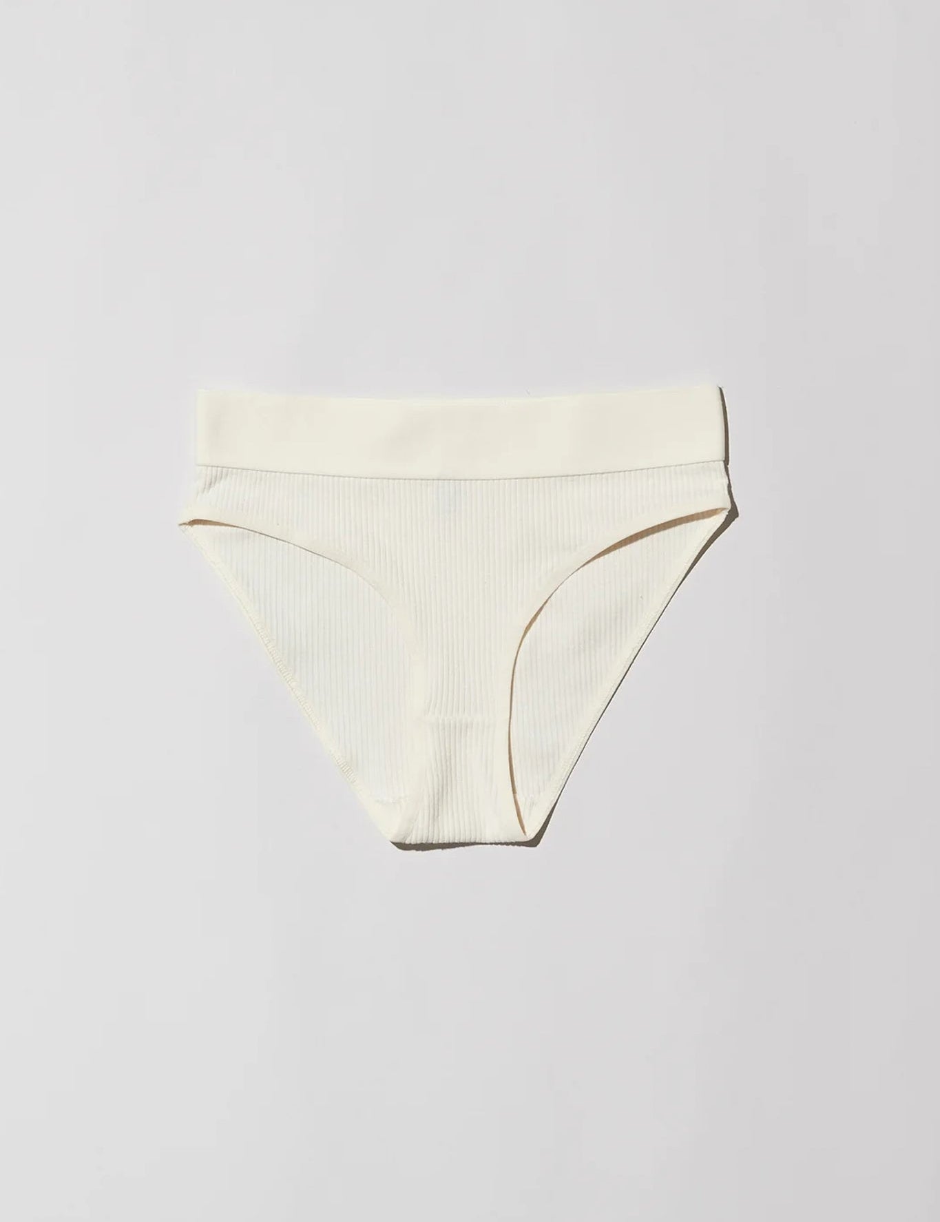 Baserange Elastic Bell Pants in Off White Cotton Rib, curated by Shop Sommer in San Francisco.