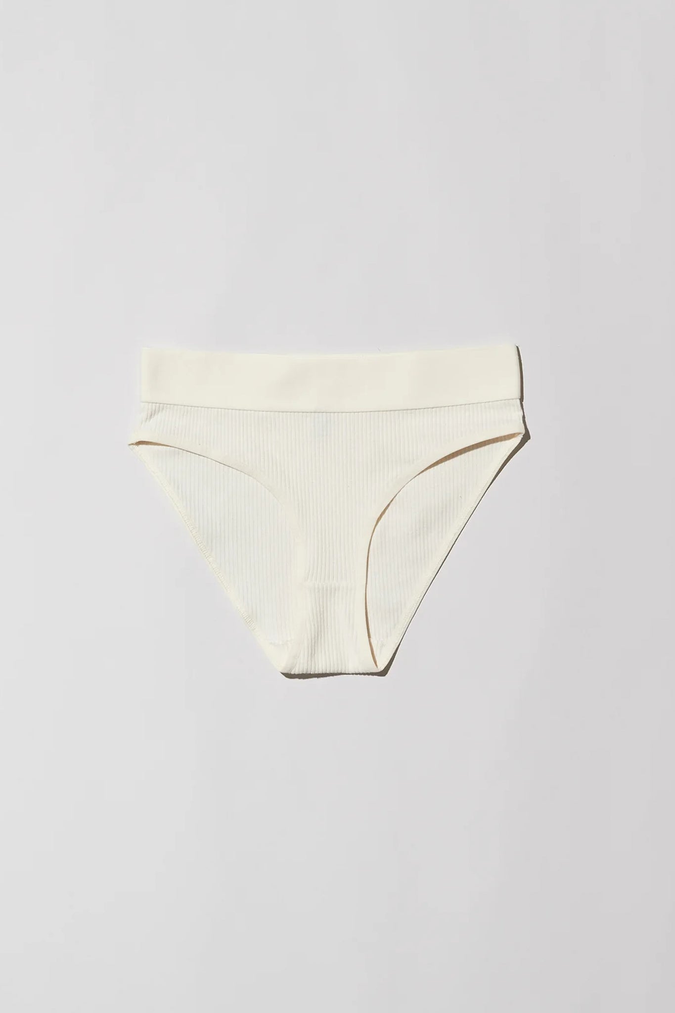 Baserange Elastic Bell Pants in Off White Cotton Rib, curated by Shop Sommer in San Francisco.