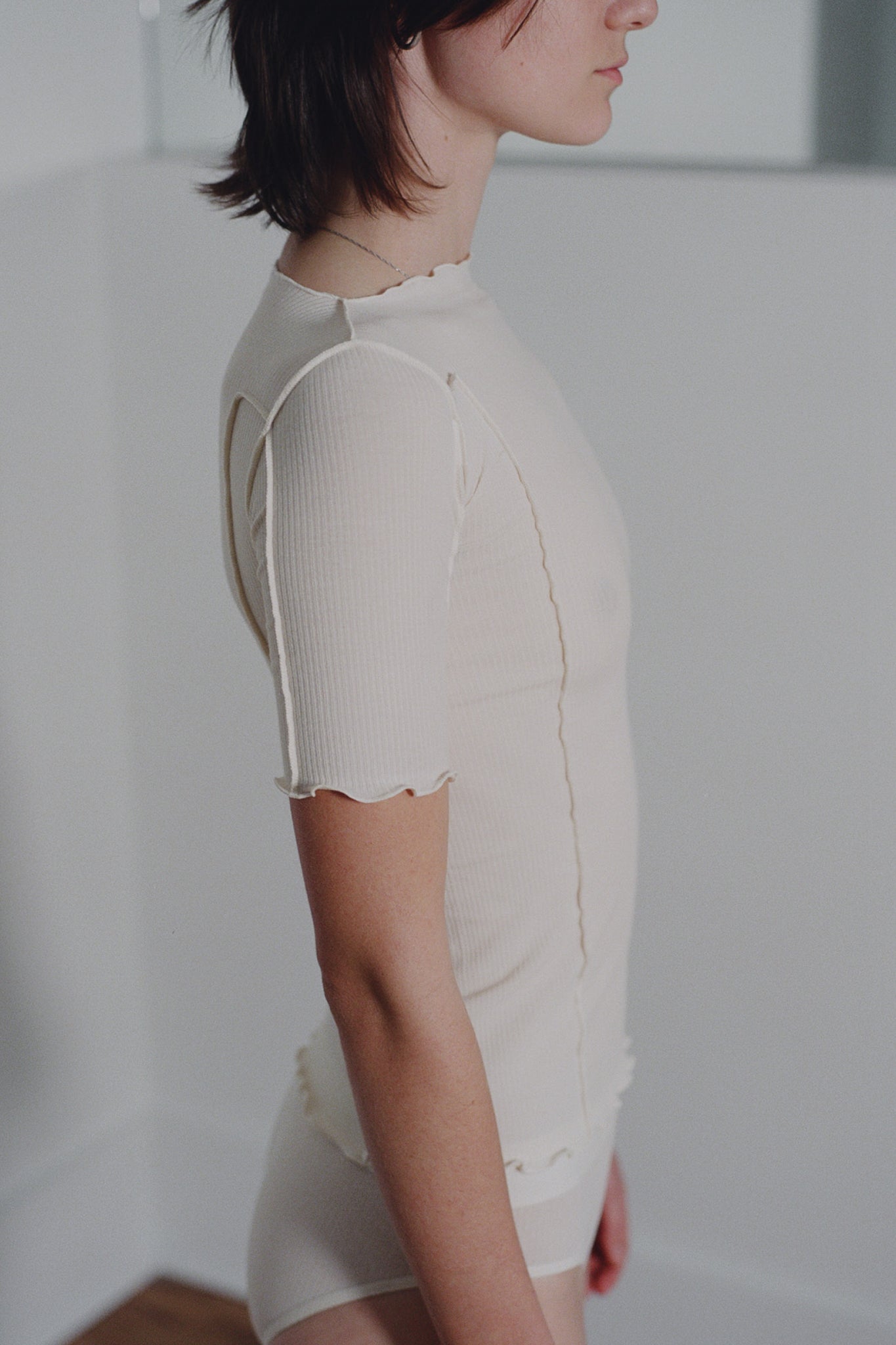 Baserange Omato 3/4 T-Shirt in Off White, curated by Shop Sommer in San Francisco.