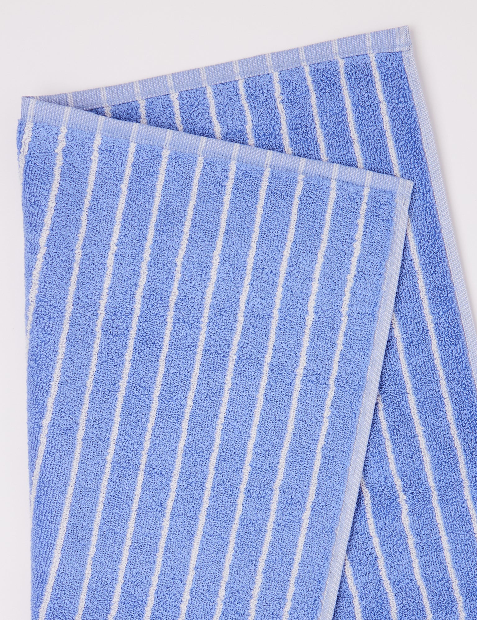 Tekla Towel Clear Blue Stripes, curated by Shop Sommer in San Francisco.