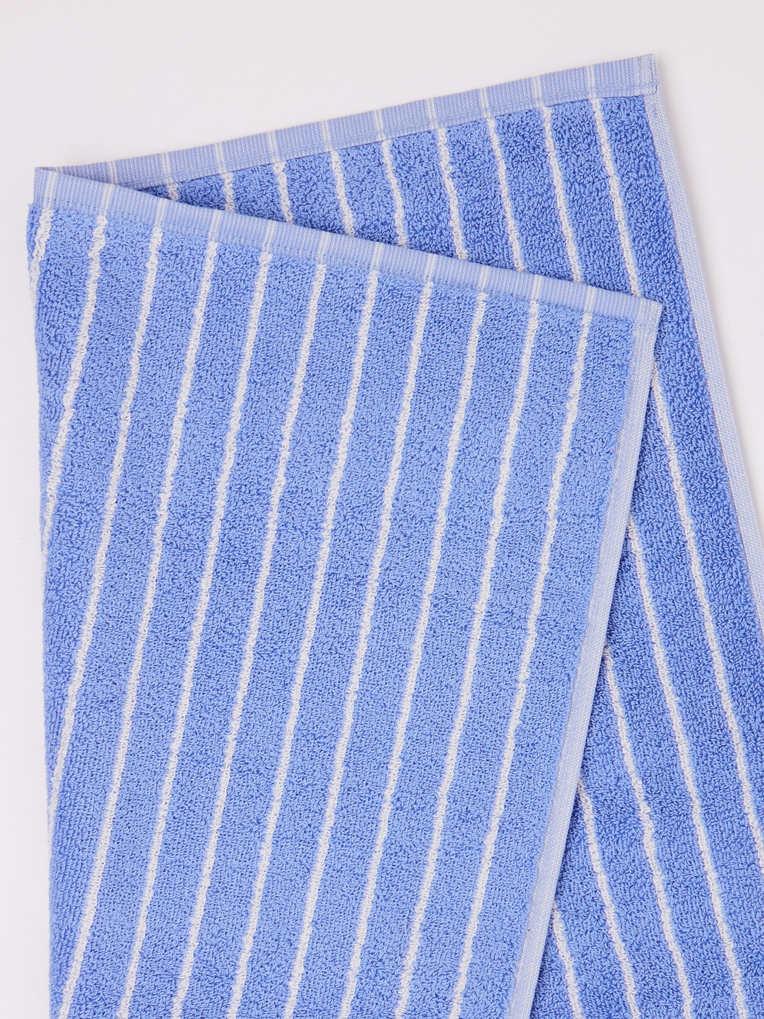 Tekla Towel Clear Blue Stripes, curated by Shop Sommer in San Francisco.