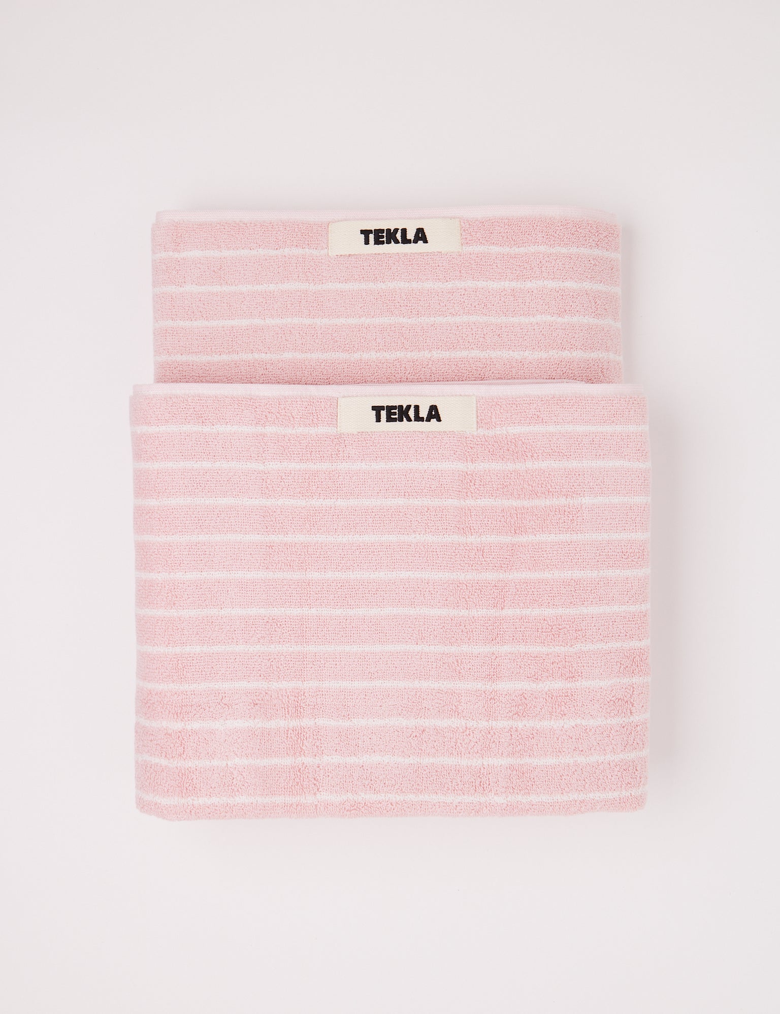 Tekla Towel Shaded Pink Stripes, curated by Shop Sommer in San Francisco.