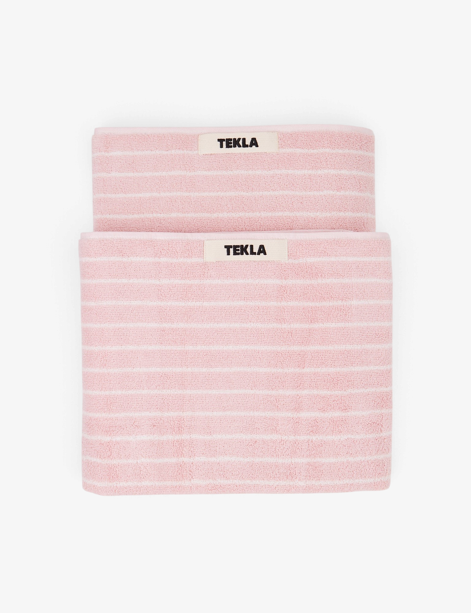 Tekla Towel Shaded Pink Stripes, curated by Shop Sommer in San Francisco.