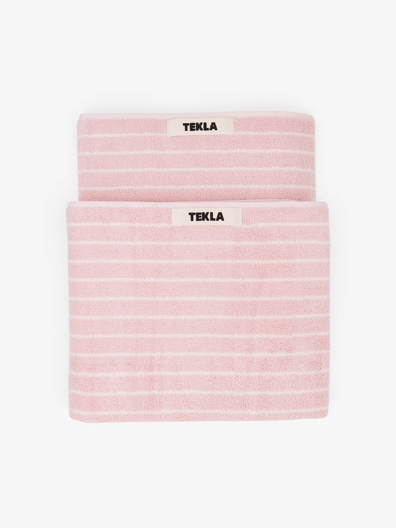 Tekla Towel Shaded Pink Stripes, curated by Shop Sommer in San Francisco.