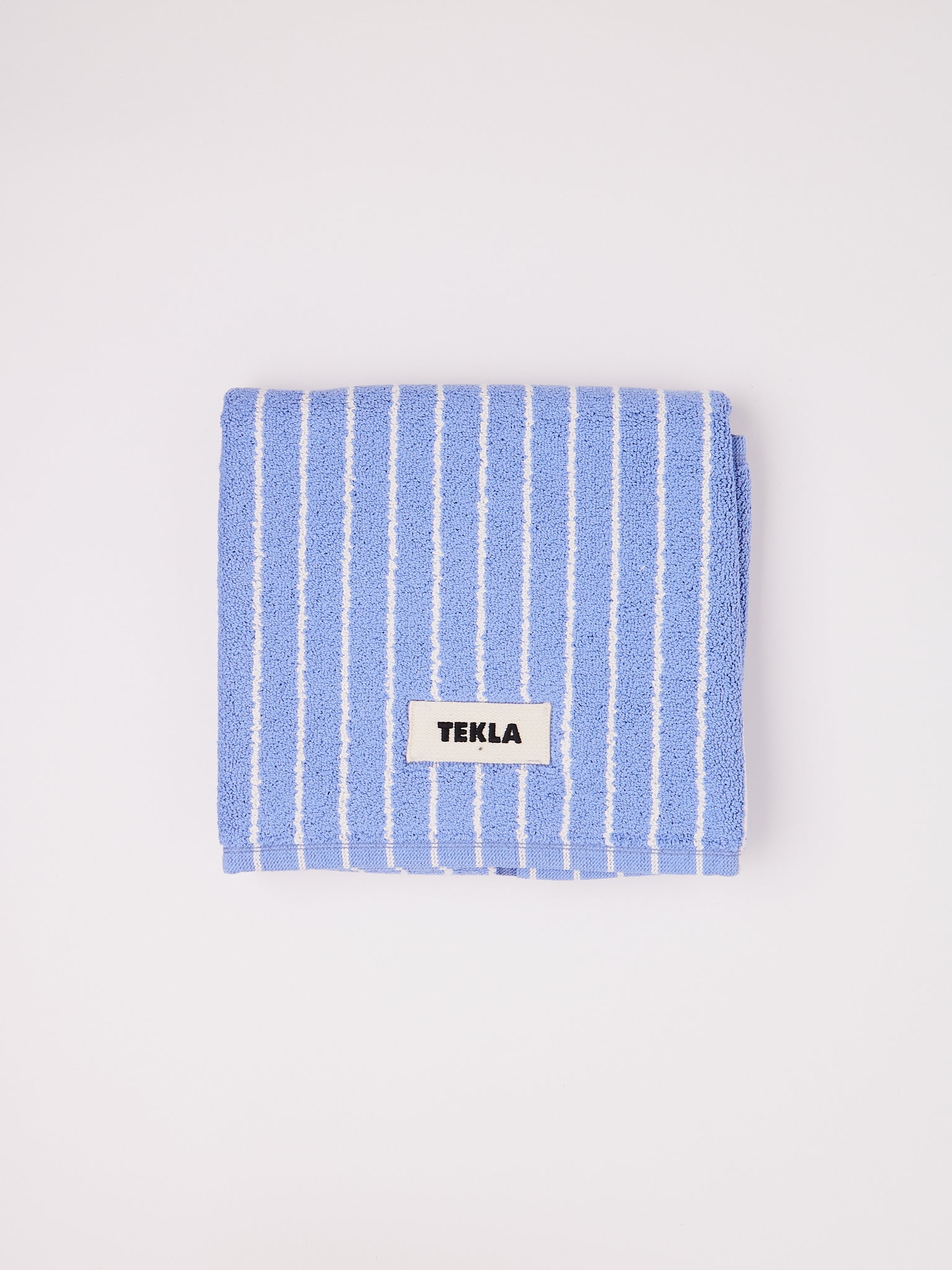 Terry Bath Mat Clear Blue Stripes
