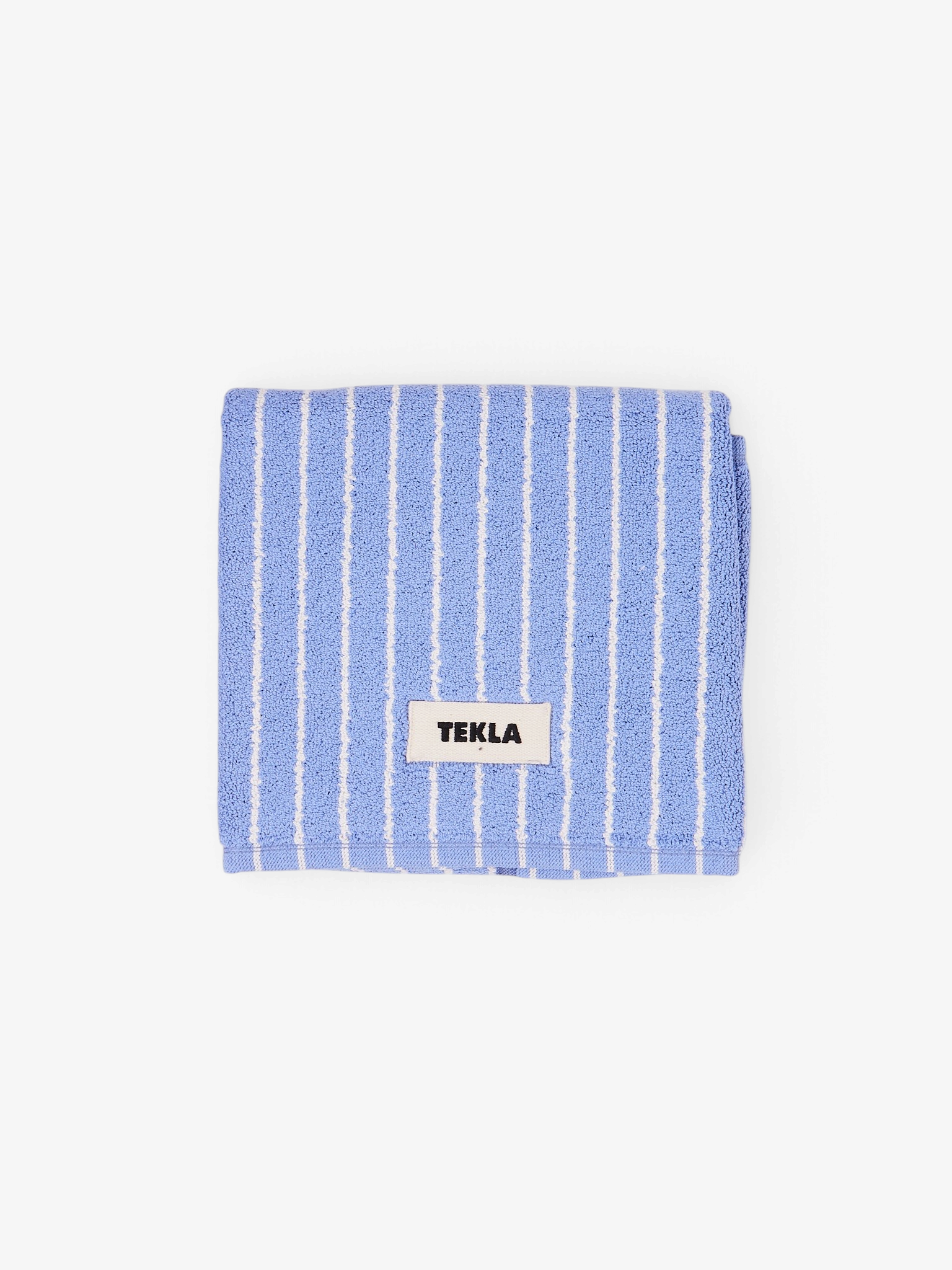 Tekla Bath Mat Clear Blue Stripes, curated by Shop Sommer in San Francisco.