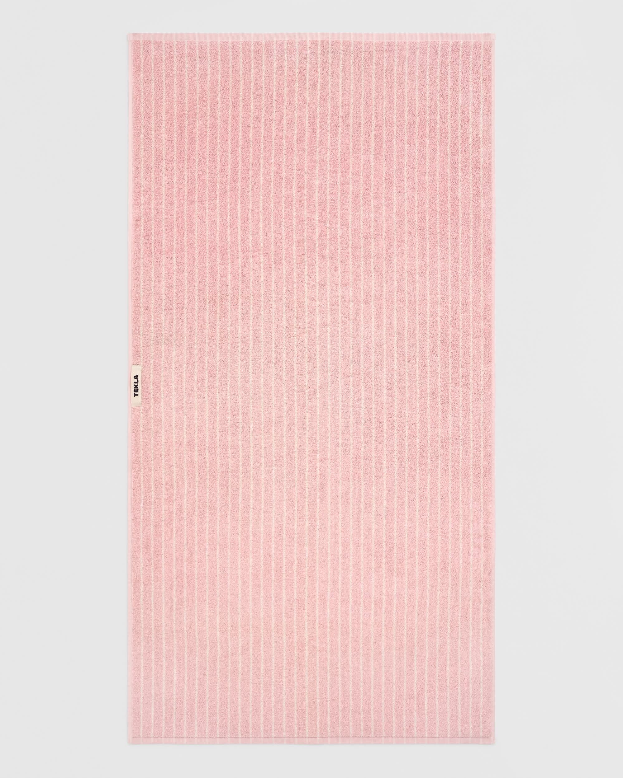Tekla Towel Shaded Pink Stripes, curated by Shop Sommer in San Francisco.