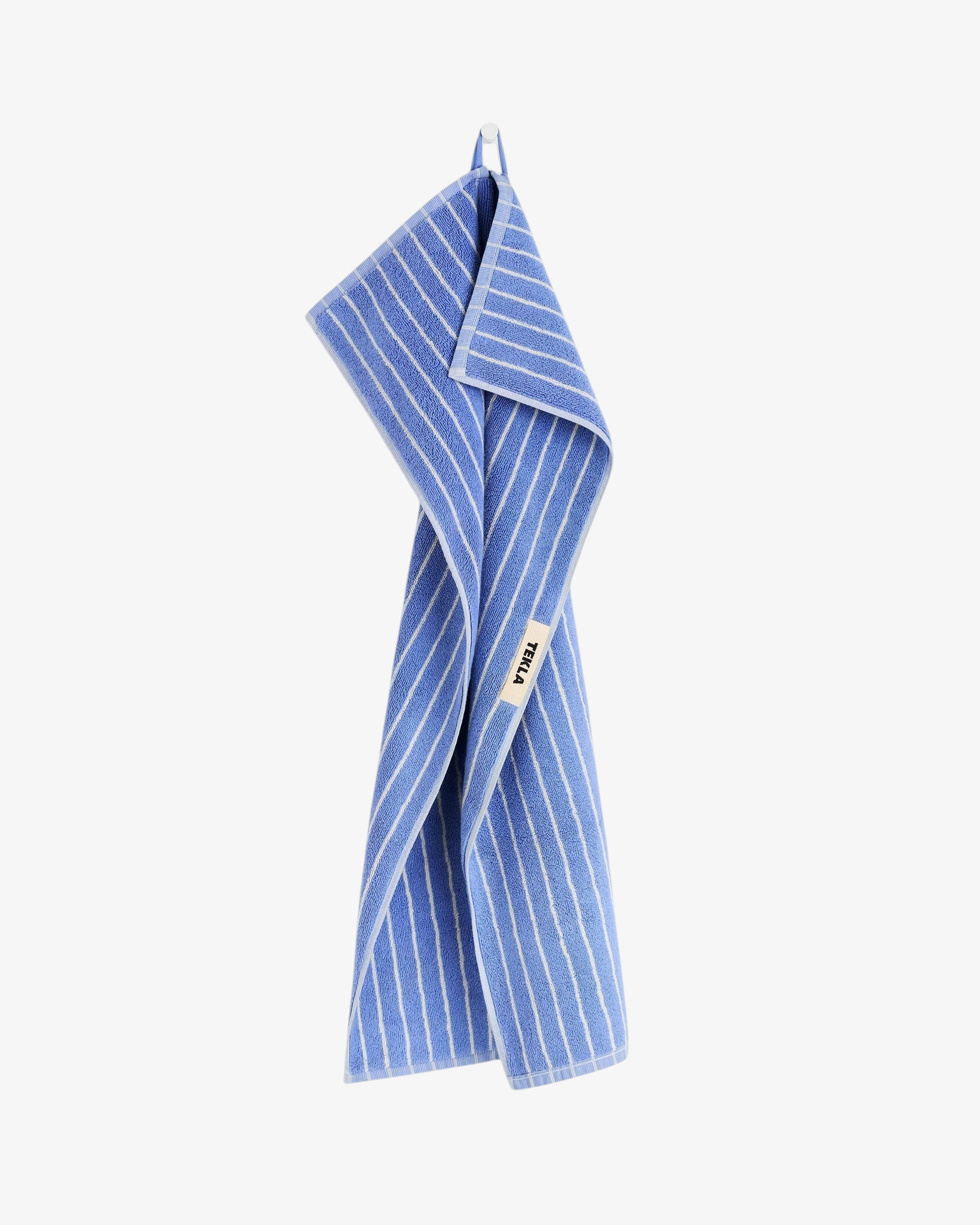 Tekla Towel Clear Blue Stripes, curated by Shop Sommer in San Francisco.