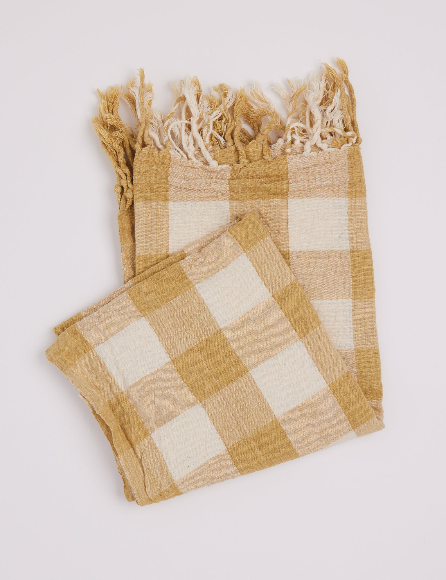 Auntie Oti Checkered Kitchen Towel Gold, curated by Shop Sommer in San Francisco.