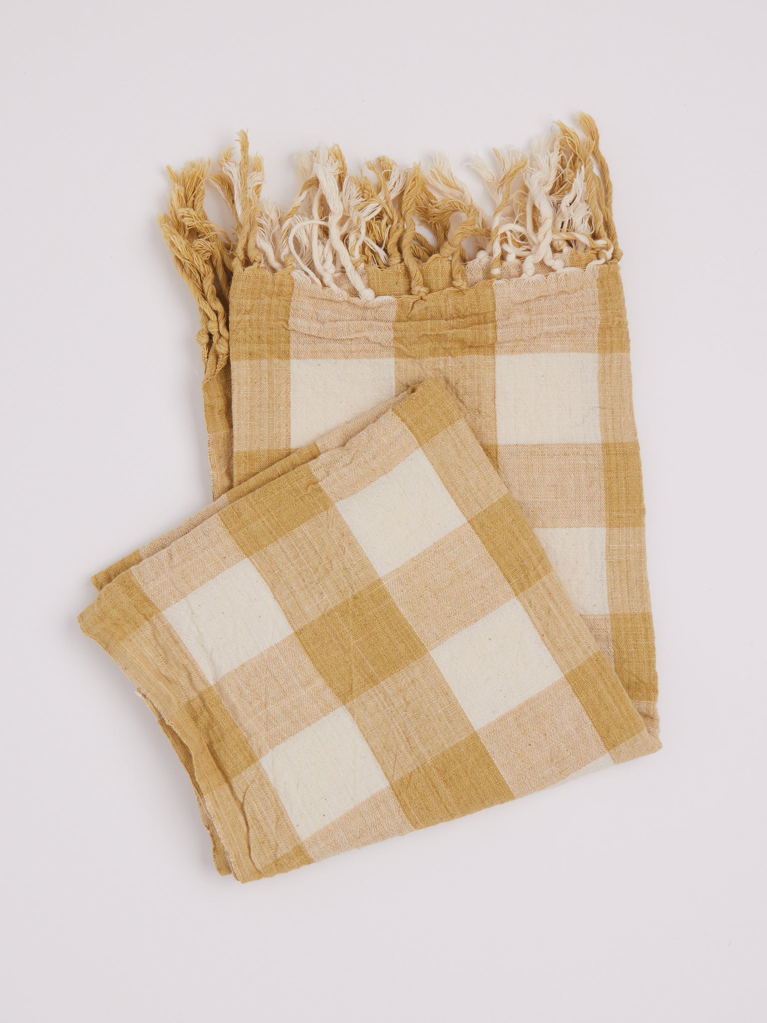 Auntie Oti Checkered Kitchen Towel Gold, curated by Shop Sommer in San Francisco.