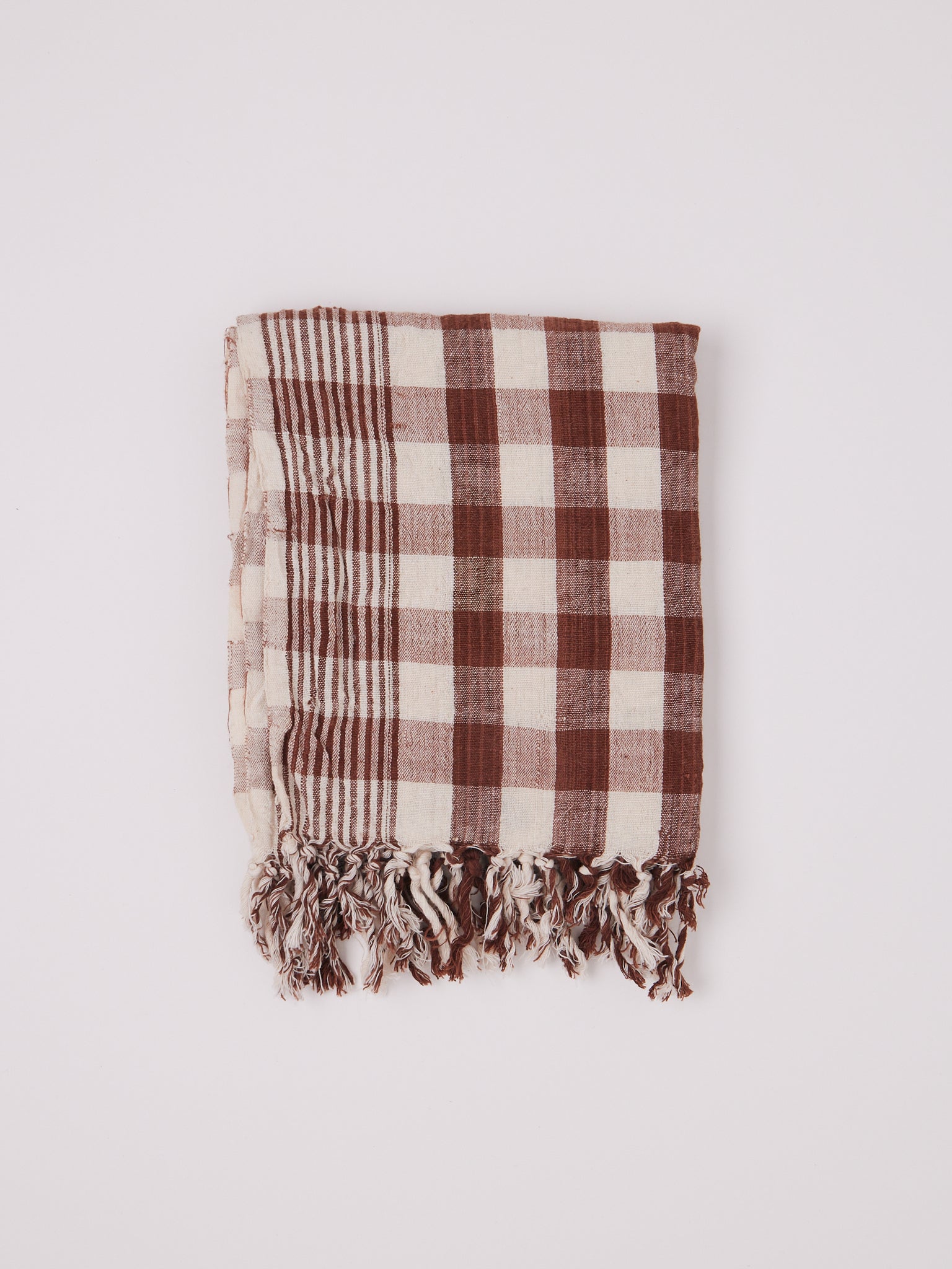 Auntie Oti Checkered Kitchen Towel Brown, curated by Shop Sommer in San Francisco.