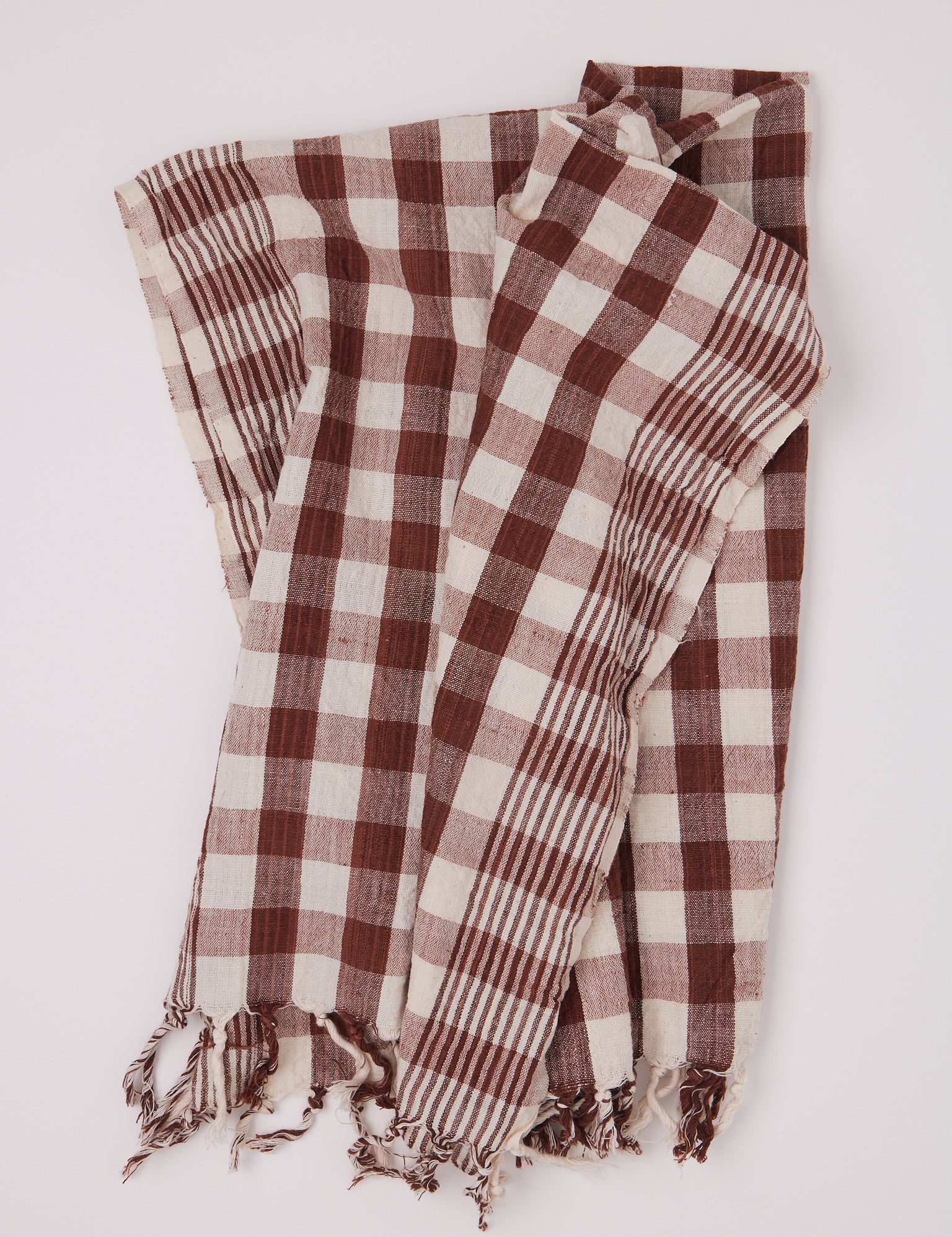 Auntie Oti Checkered Kitchen Towel Brown, curated by Shop Sommer in San Francisco.