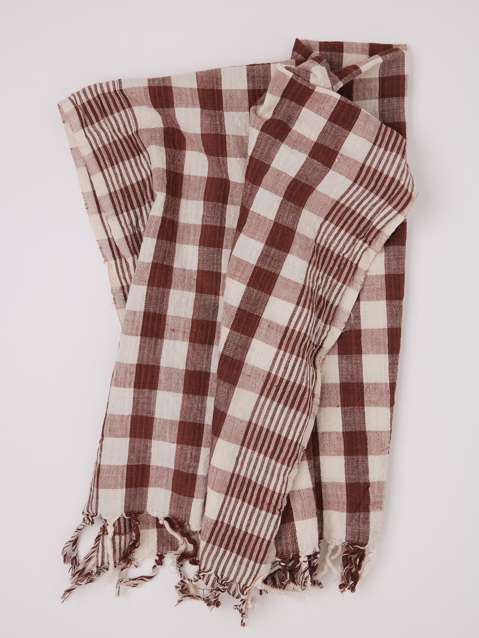 Auntie Oti Checkered Kitchen Towel Brown, curated by Shop Sommer in San Francisco.