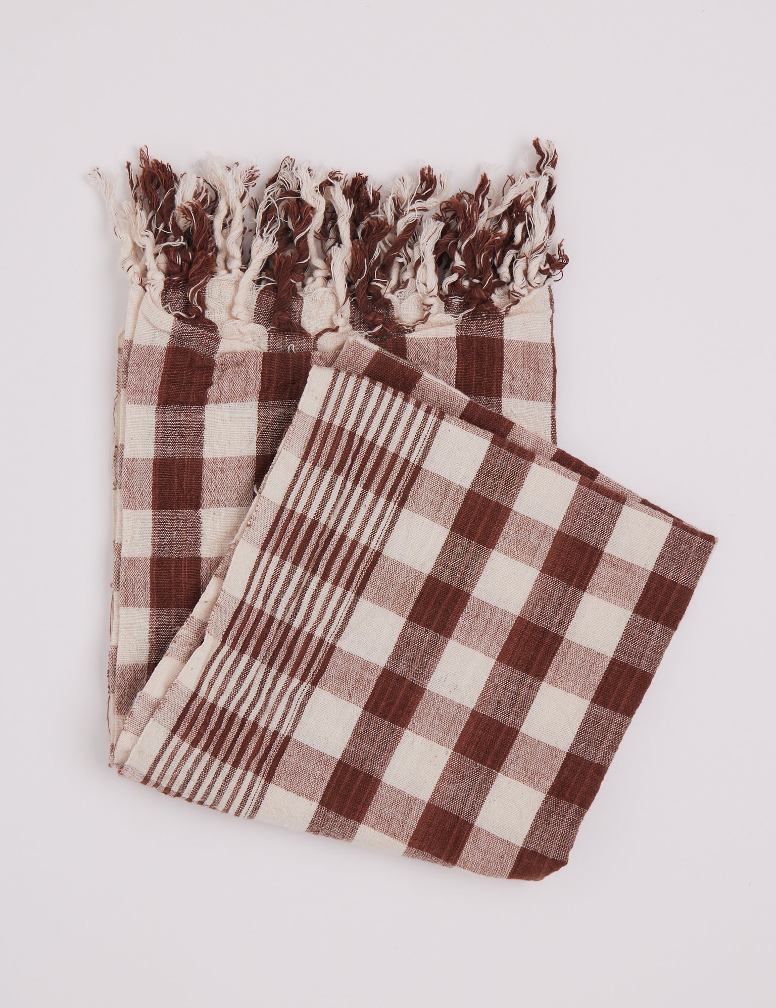 Auntie Oti Checkered Kitchen Towel Brown, curated by Shop Sommer in San Francisco.