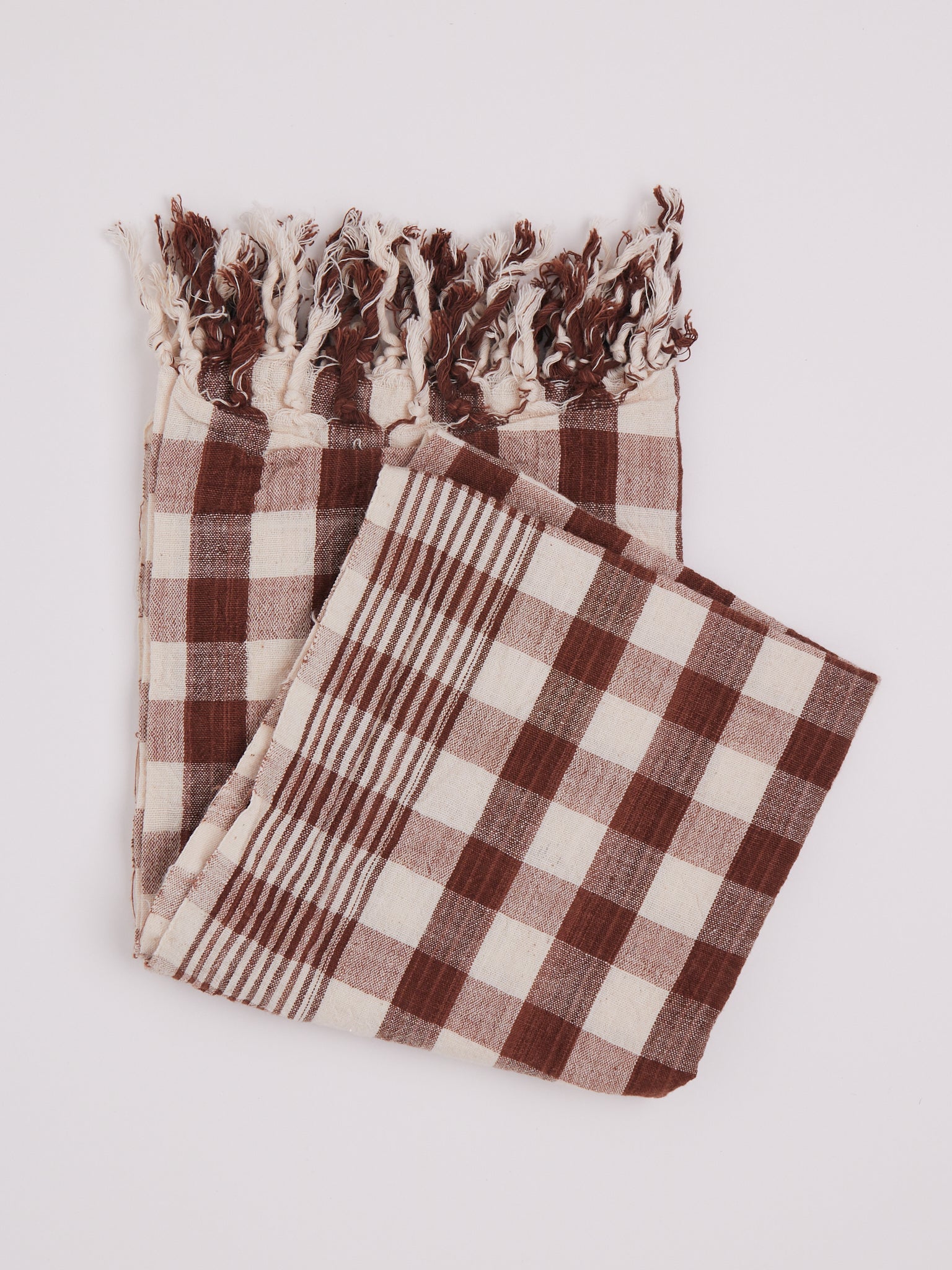 Auntie Oti Checkered Kitchen Towel Brown, curated by Shop Sommer in San Francisco.