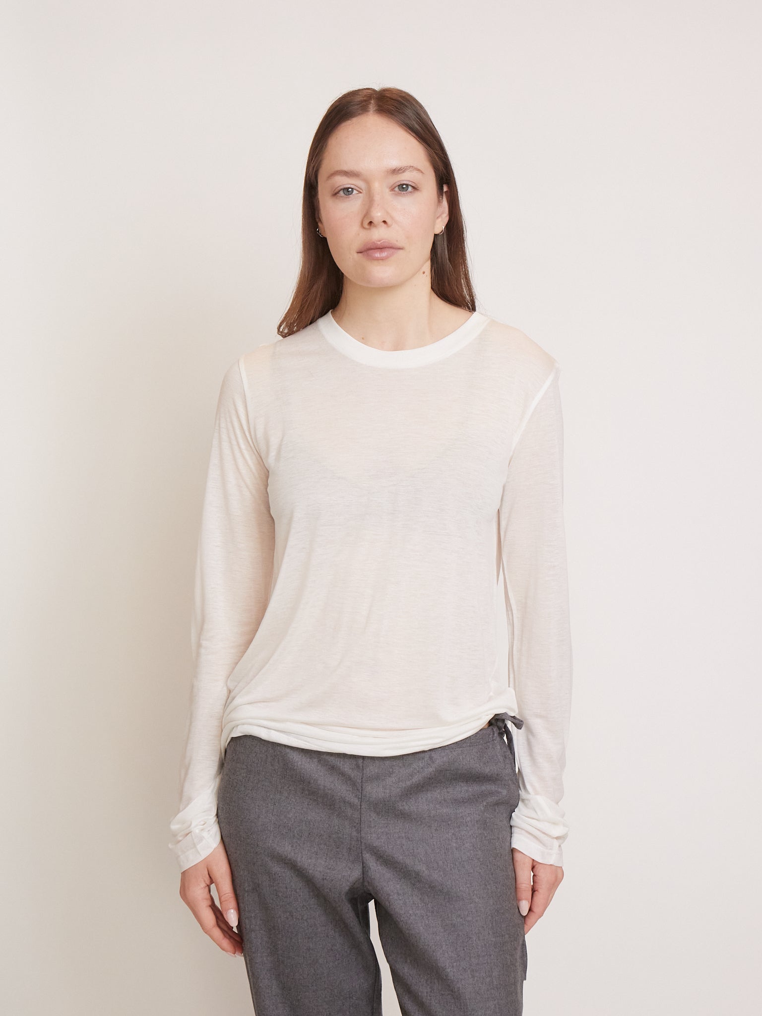 トップス baserange Silk Long Sleeve Tee Undyed Sommer | Baserange Long Sleeve Tee Undyed