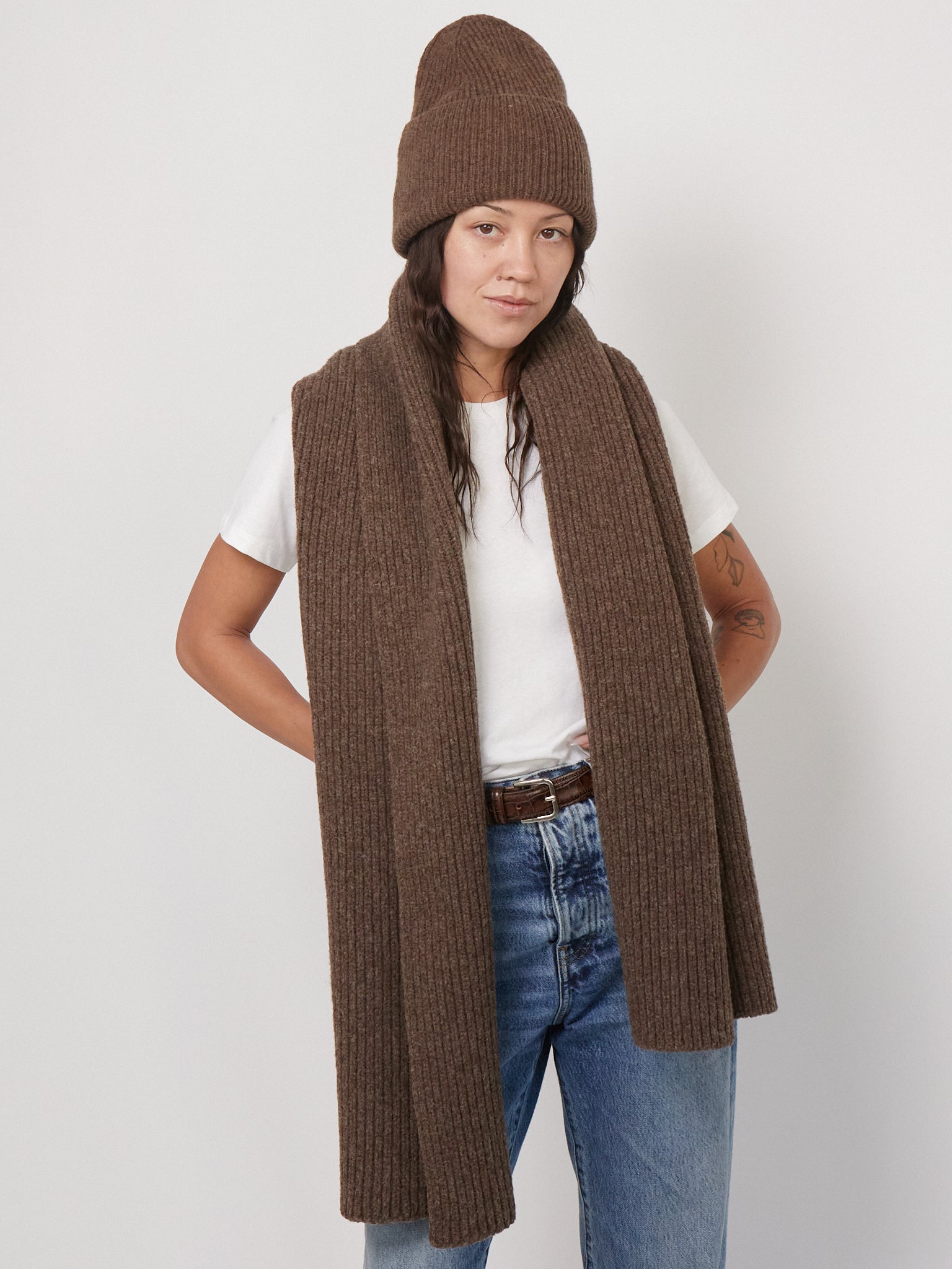Baserange Mea Scarf in Burel Brown, curated by Shop Sommer in San Francisco