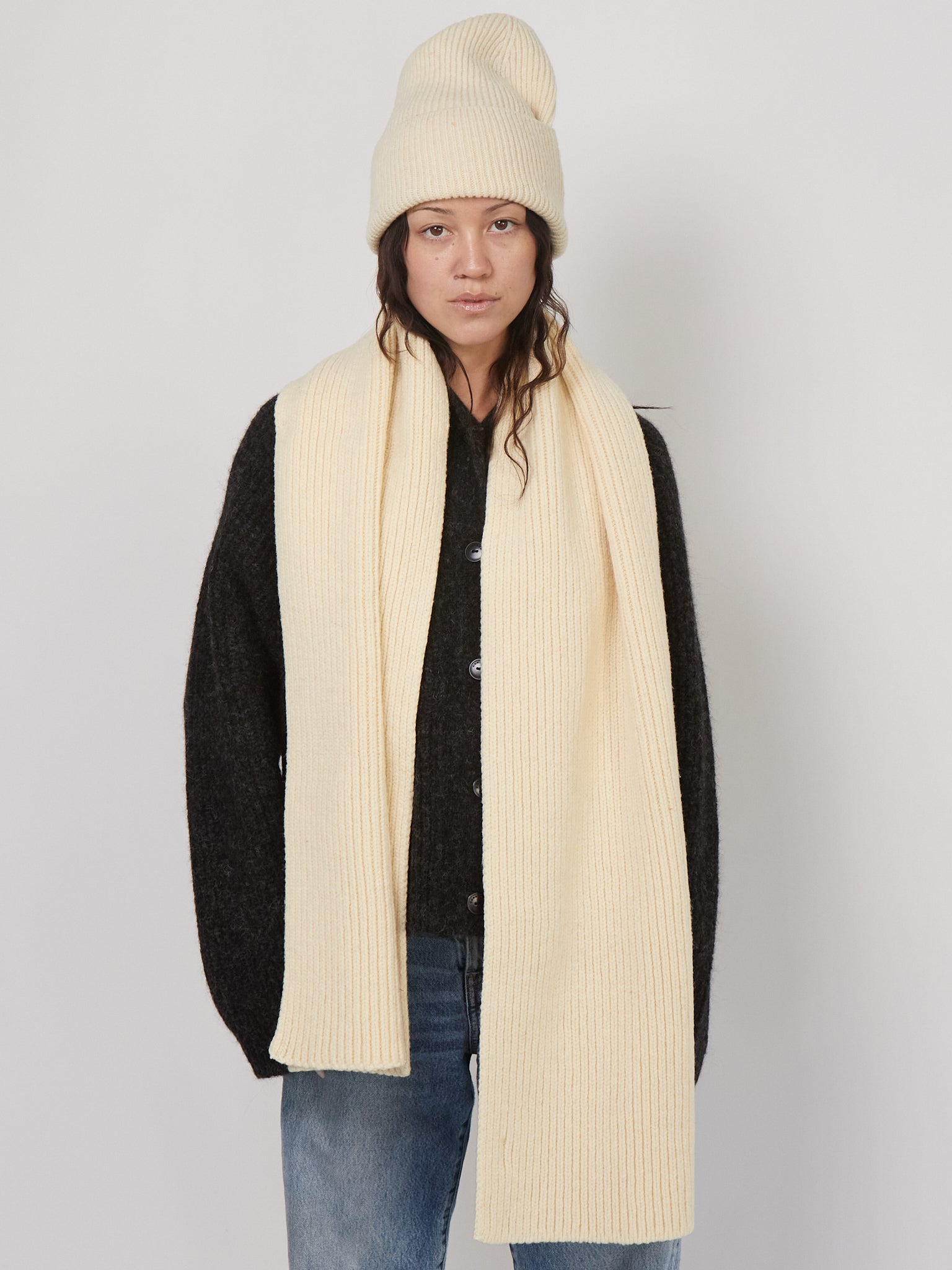 Baserange Mea Scarf in Chaume Sand, curated by Shop Sommer in San Francisco.