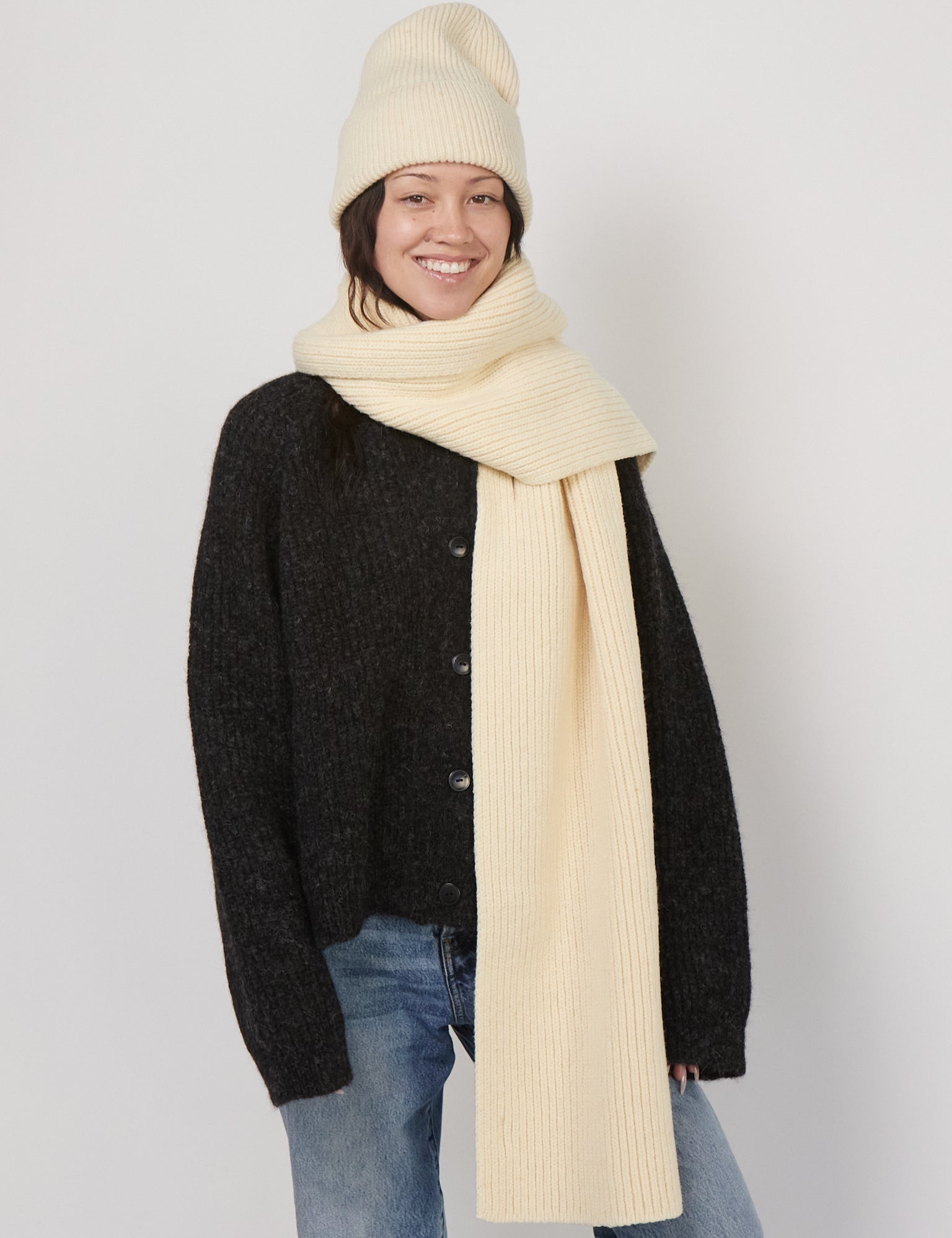 Baserange Mea Scarf in Chaume Sand, curated by Shop Sommer in San Francisco.