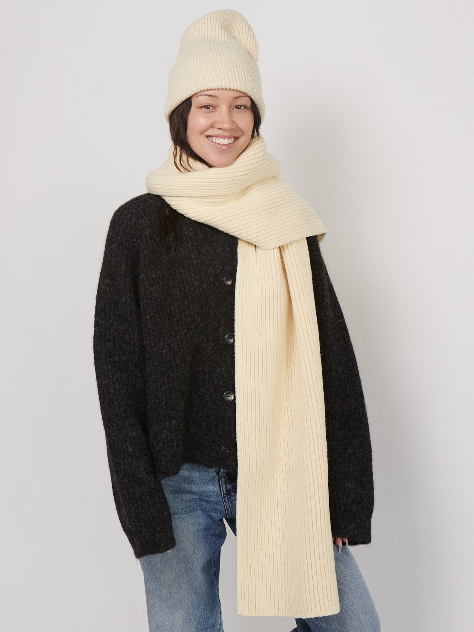 Baserange Mea Scarf in Chaume Sand, curated by Shop Sommer in San Francisco.