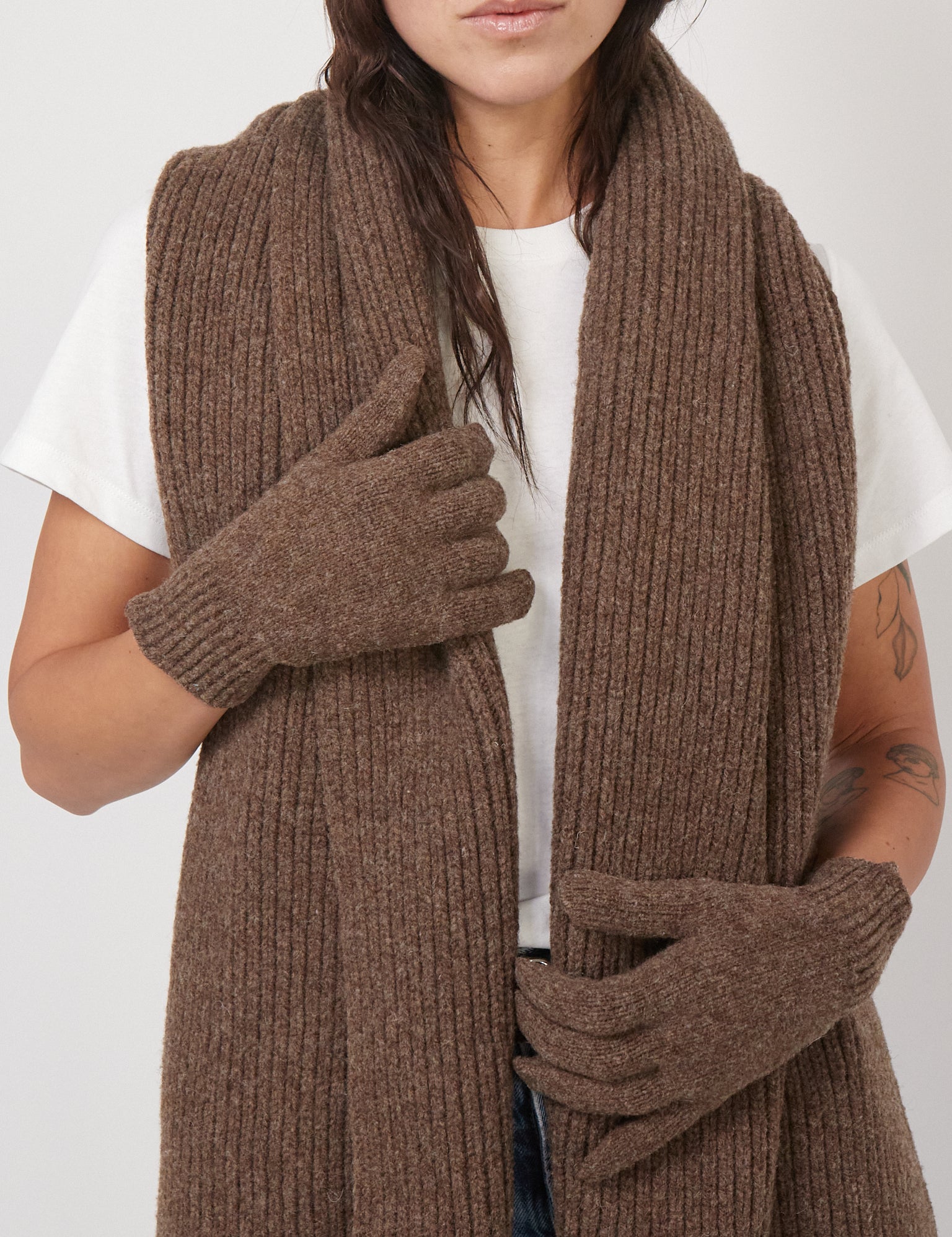 Baserange Mea Ribbed Gloves in Burel Brown, curated by Shop Sommer in San Francisco. 