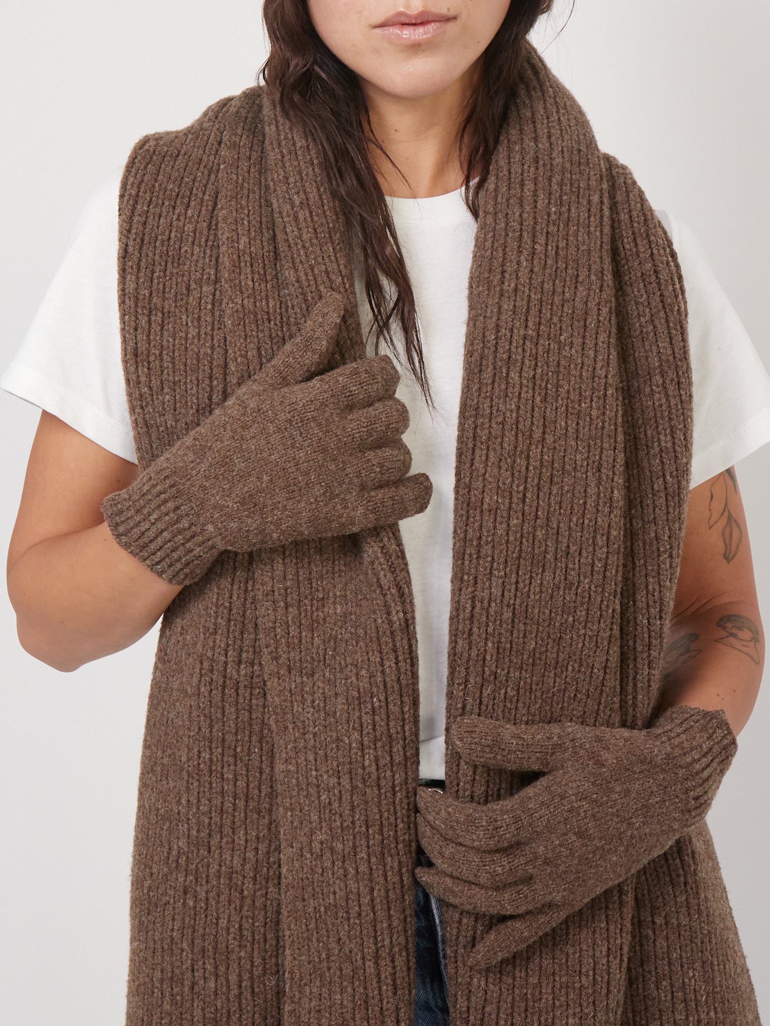 Baserange Mea Ribbed Gloves in Burel Brown, curated by Shop Sommer in San Francisco. 