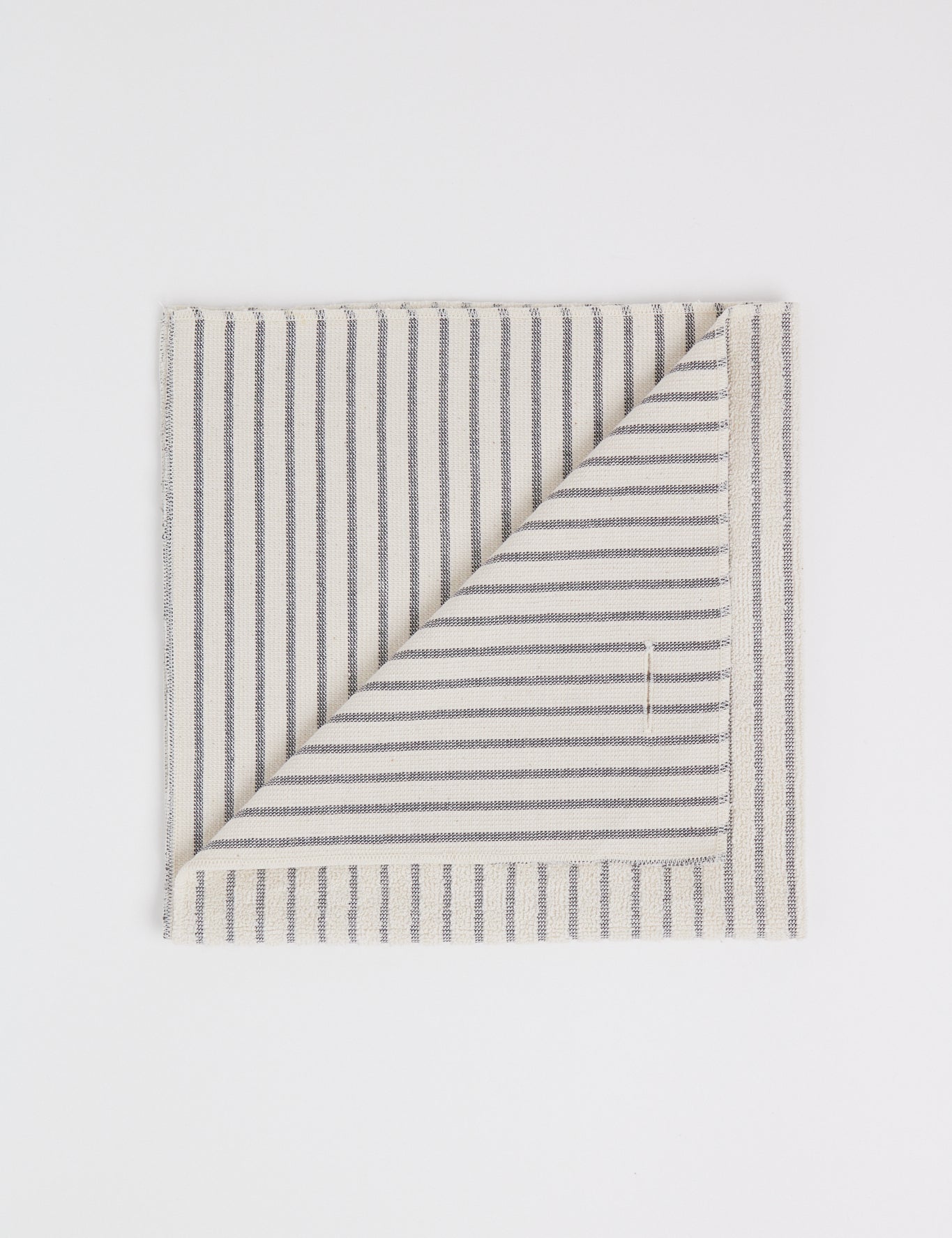 Baserange Terry Hand Towel Black Stripes, curated by Shop Sommer in San Francisco.