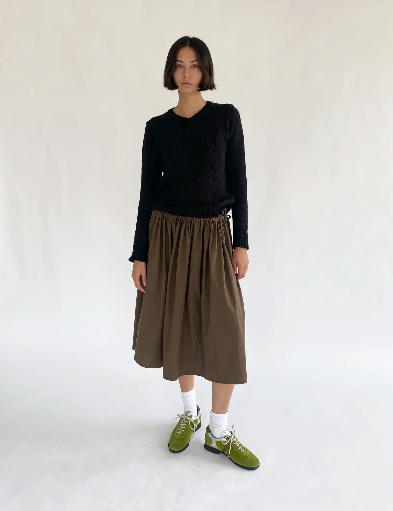 Brooke Callahan Tie Skirt in Brown, curated by Shop Sommer in San Francisco.