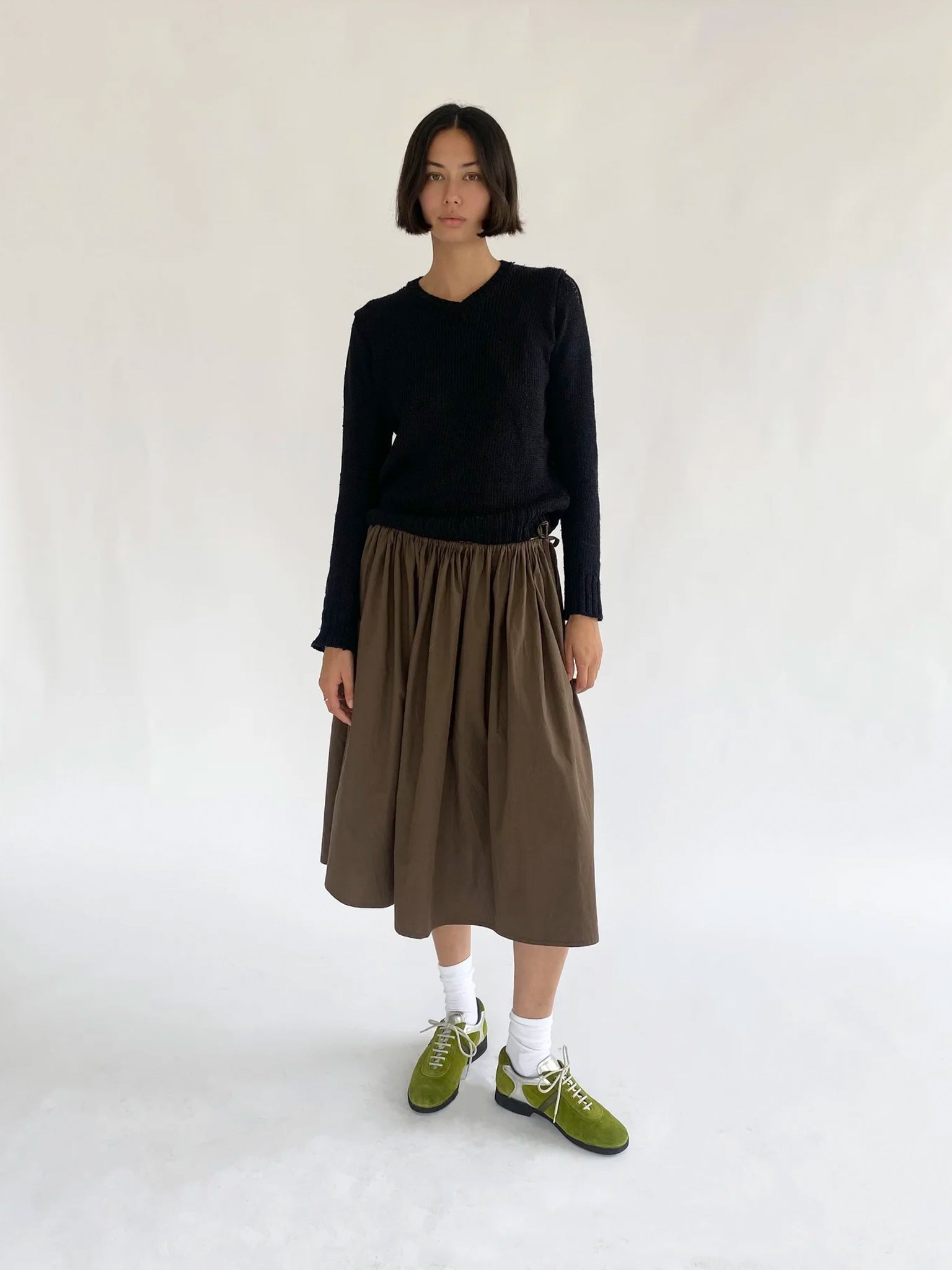 Brooke Callahan Tie Skirt in Brown, curated by Shop Sommer in San Francisco.
